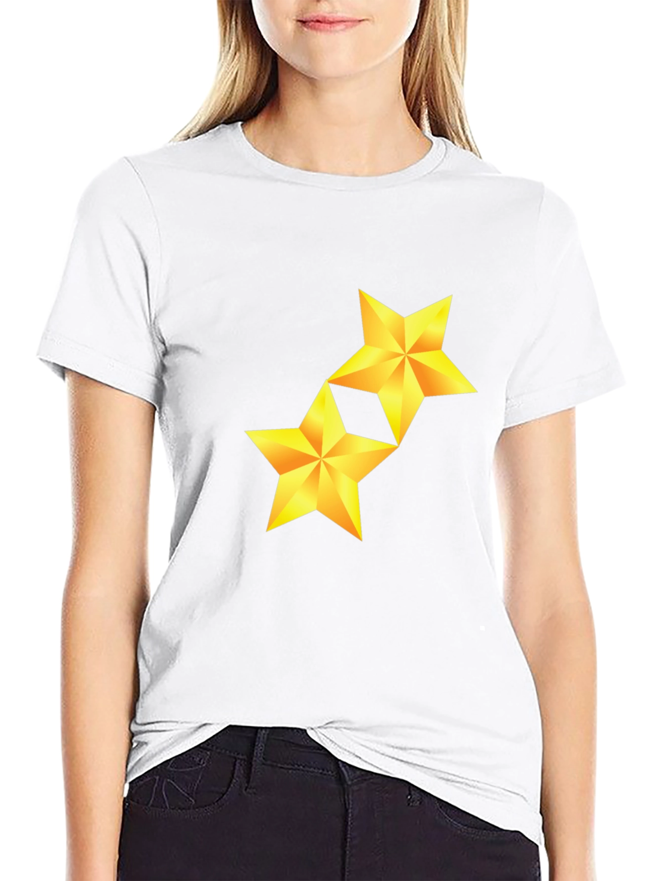 Golden Star Graphic Black Tee
