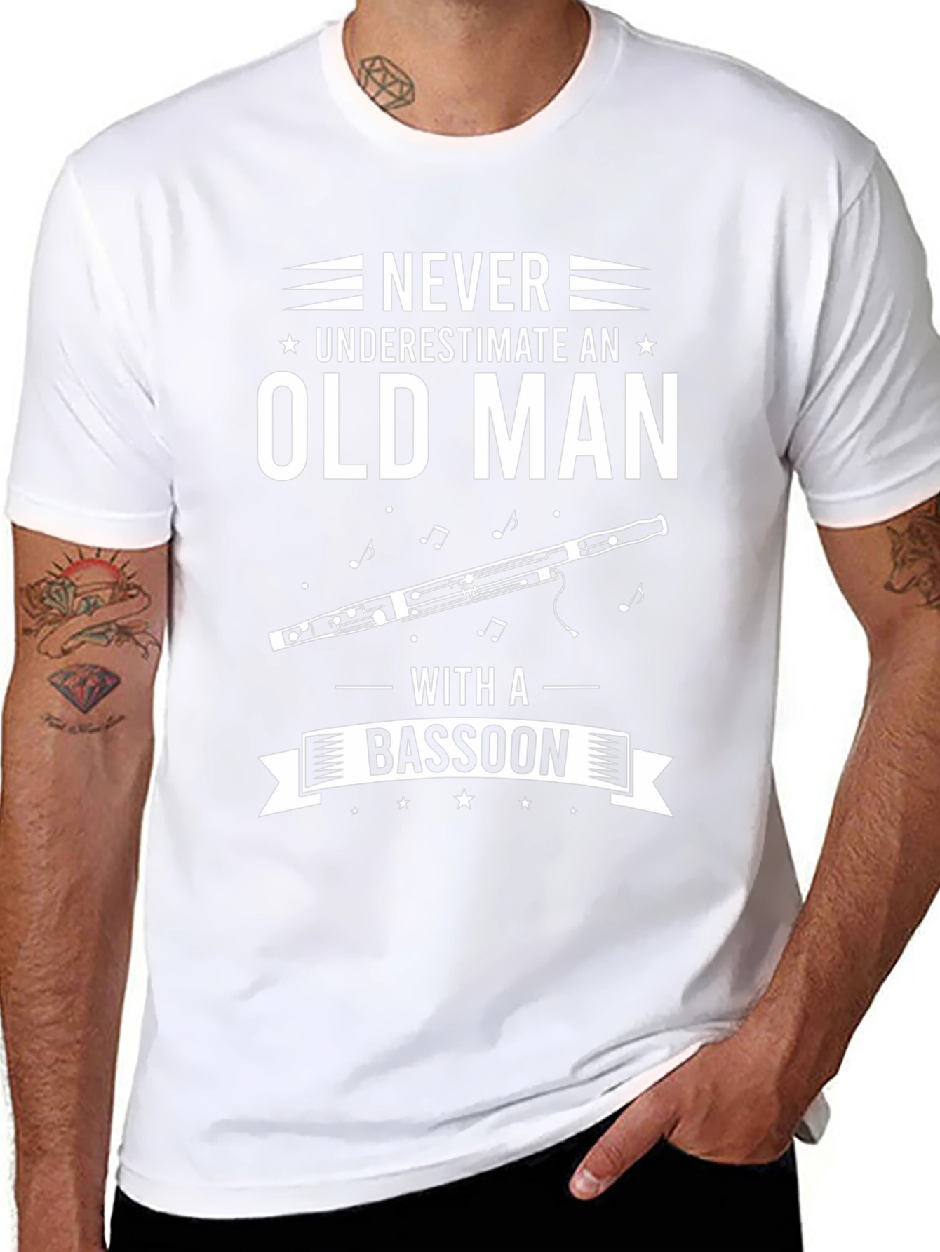 Never Underestimate an Old Man with a Bassoon T-Shirt