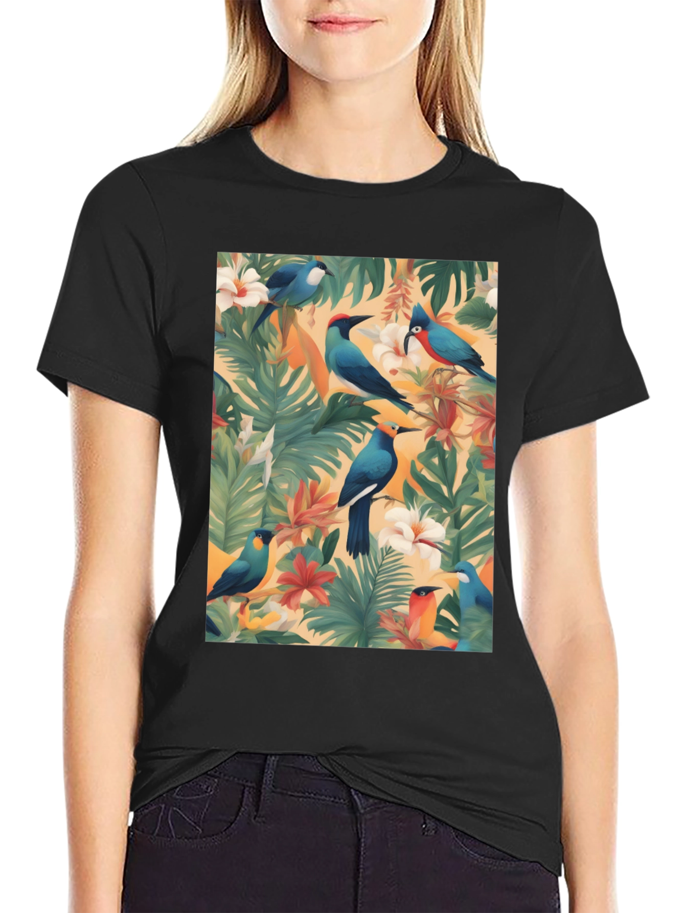 Tropical Birds Graphic T-Shirt