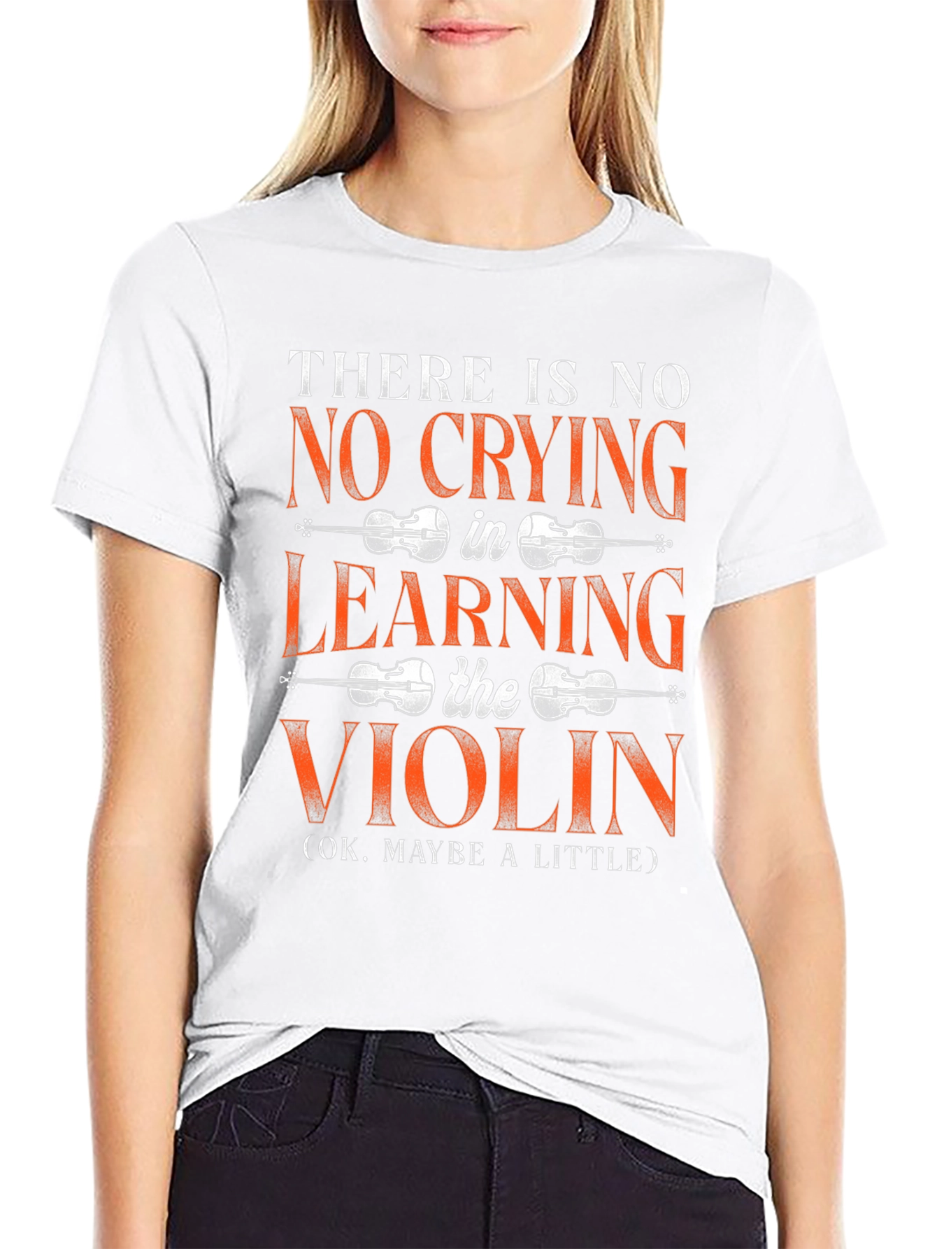No Crying Learning Violin T-Shirt