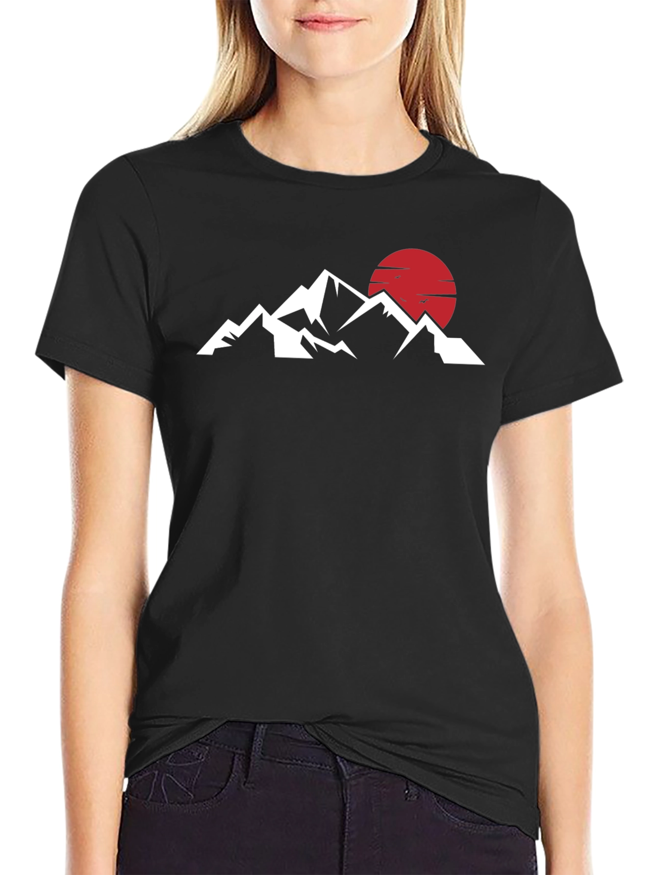Mountains & Sun Graphic Tee - Black