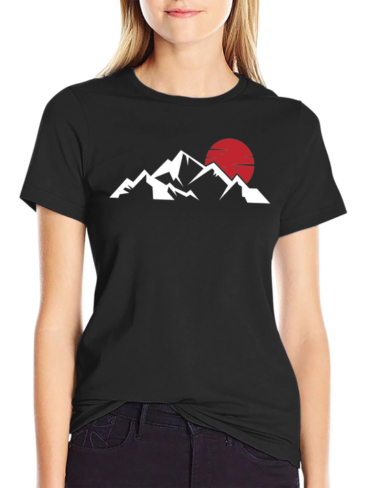 Mountains & Sun Graphic Tee - Black