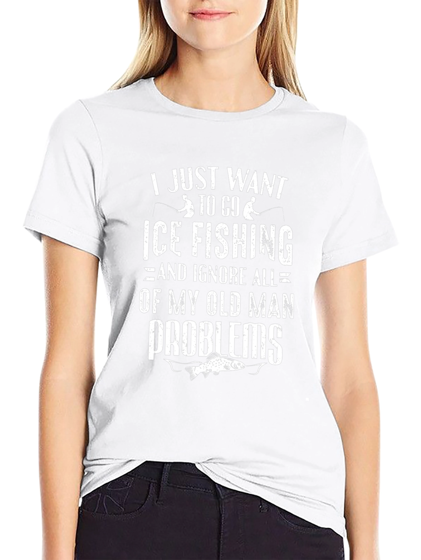 Ice Fishing Old Man Problems Graphic Tee