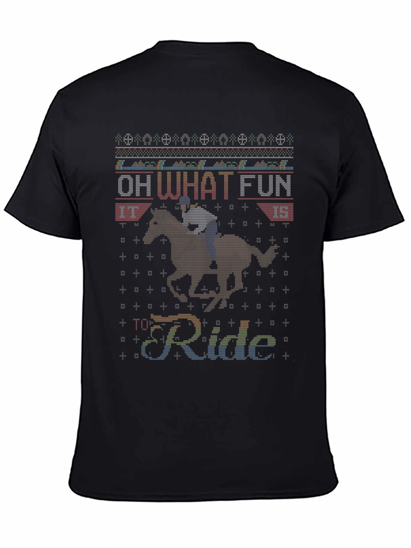 Funny Horse Riding Ugly Christmas Sweater T-Shirt