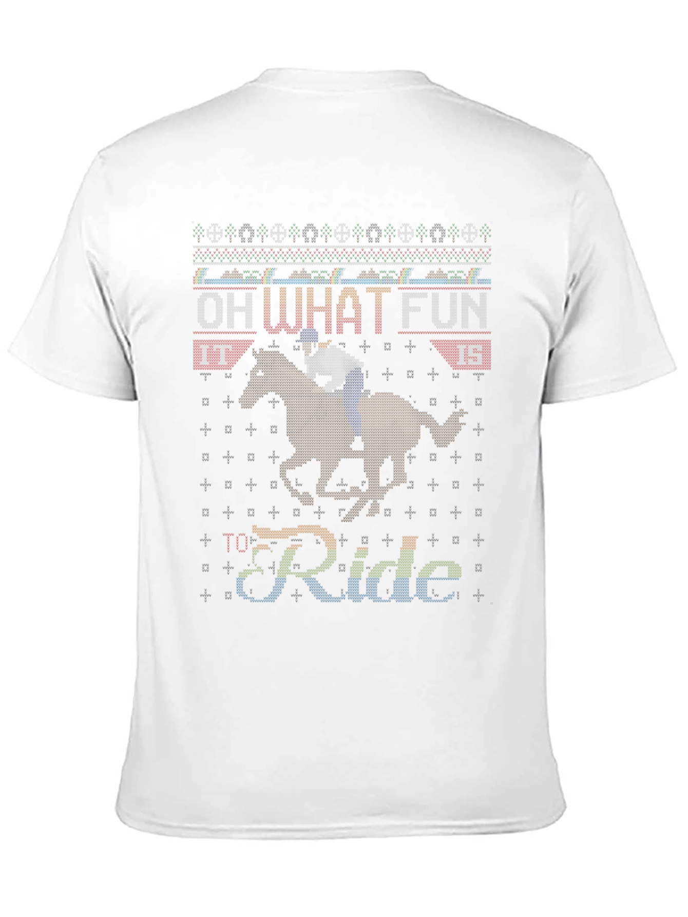 Funny Horse Riding Ugly Christmas Sweater T-Shirt