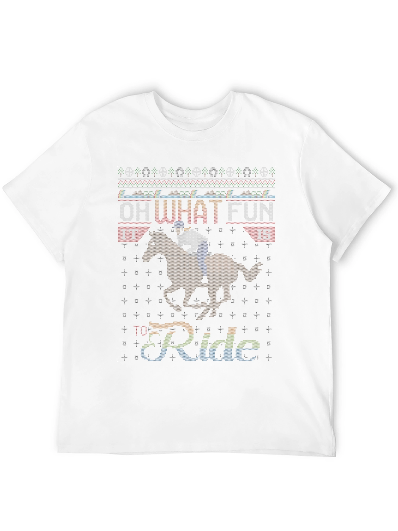 Funny Horse Riding Ugly Christmas Sweater T-Shirt