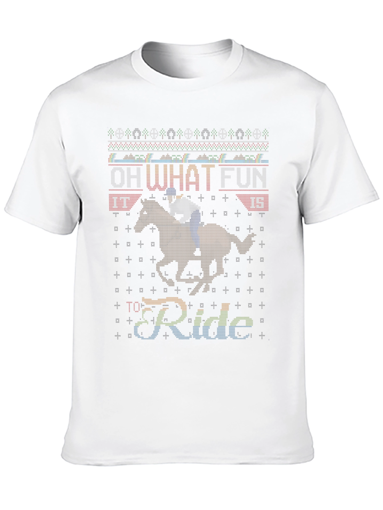Funny Horse Riding Ugly Christmas Sweater T-Shirt