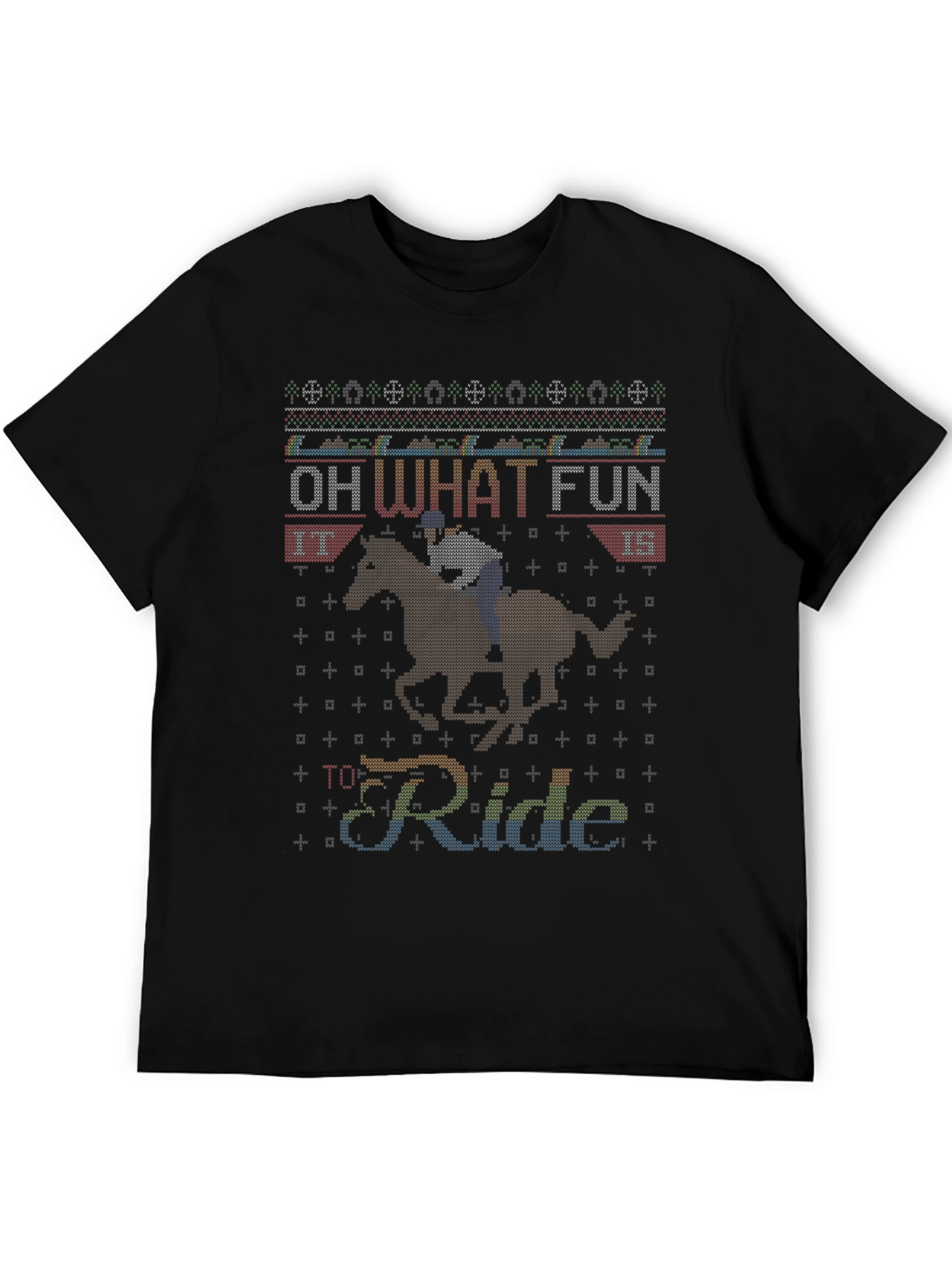 Funny Horse Riding Ugly Christmas Sweater T-Shirt