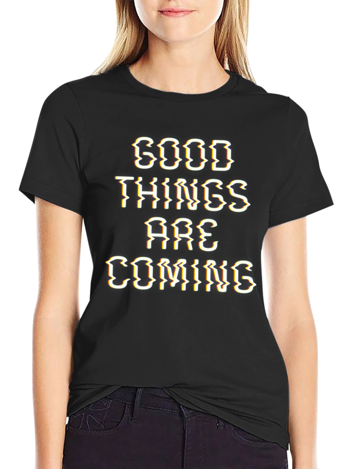 Good Things are Coming Graphic Tee - Black