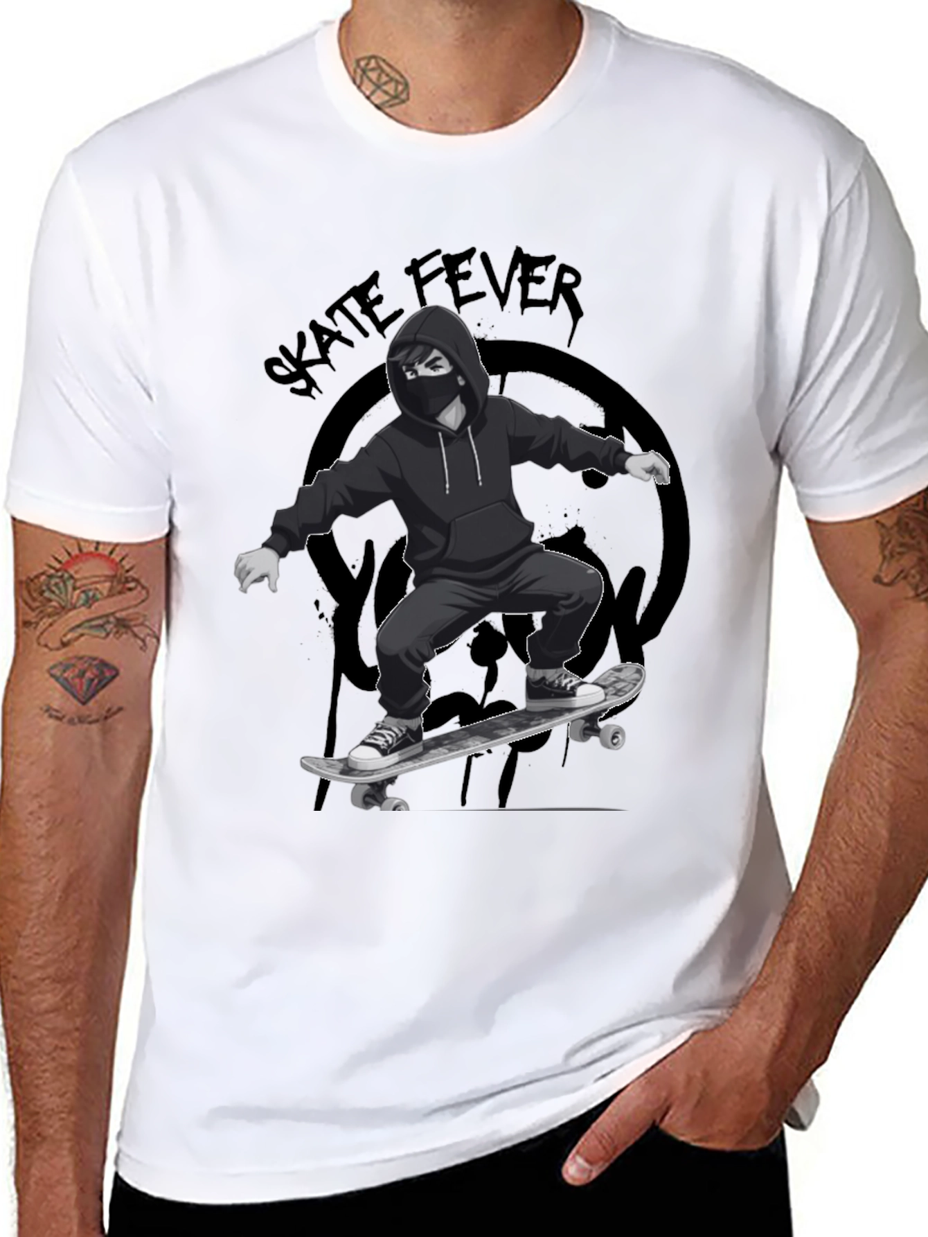 Skate Fever Graphic T-Shirt - Cool Skater Design