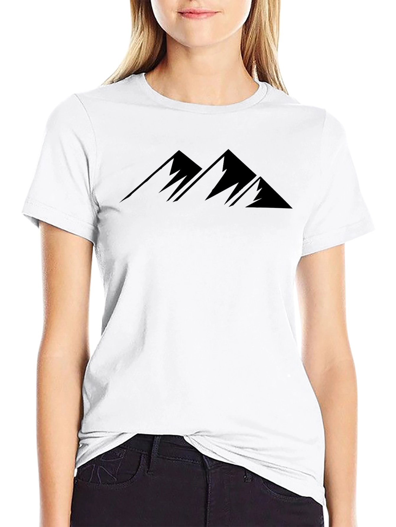 Mens Black Mountain Peak Graphic T-Shirt