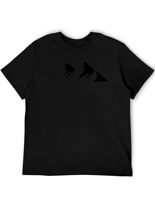 Mens Black Mountain Peak Graphic T-Shirt