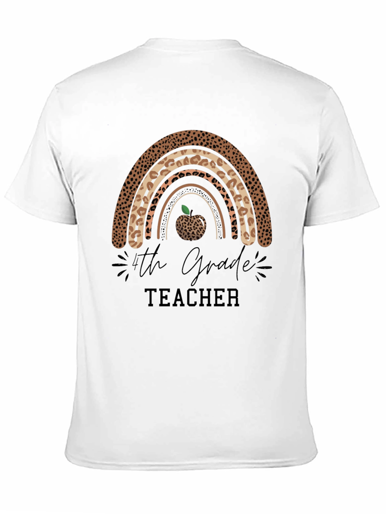 4th Grade Teacher Leopard Rainbow T-Shirt