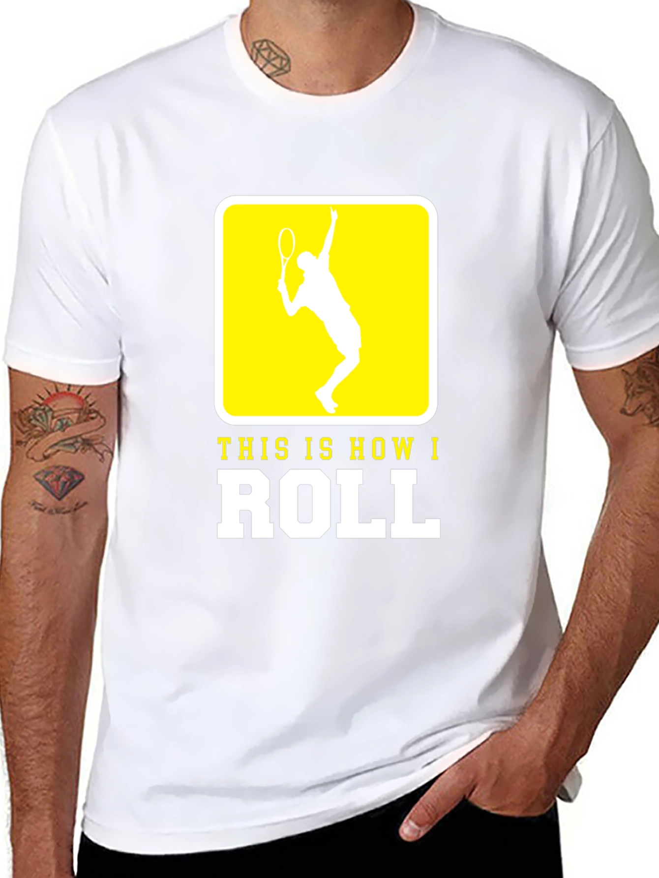 Tennis Player This is How I Roll Black T-Shirt