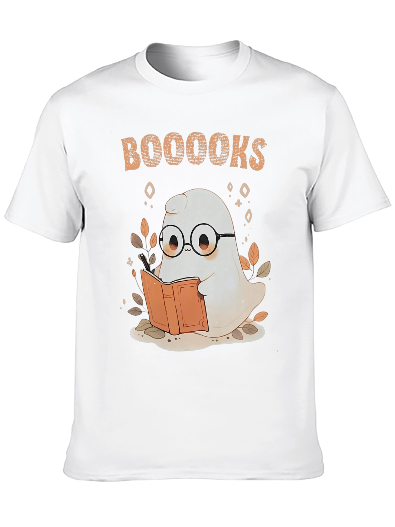 Booooks Ghost Reading T-Shirt - Halloween Book Lover Tee