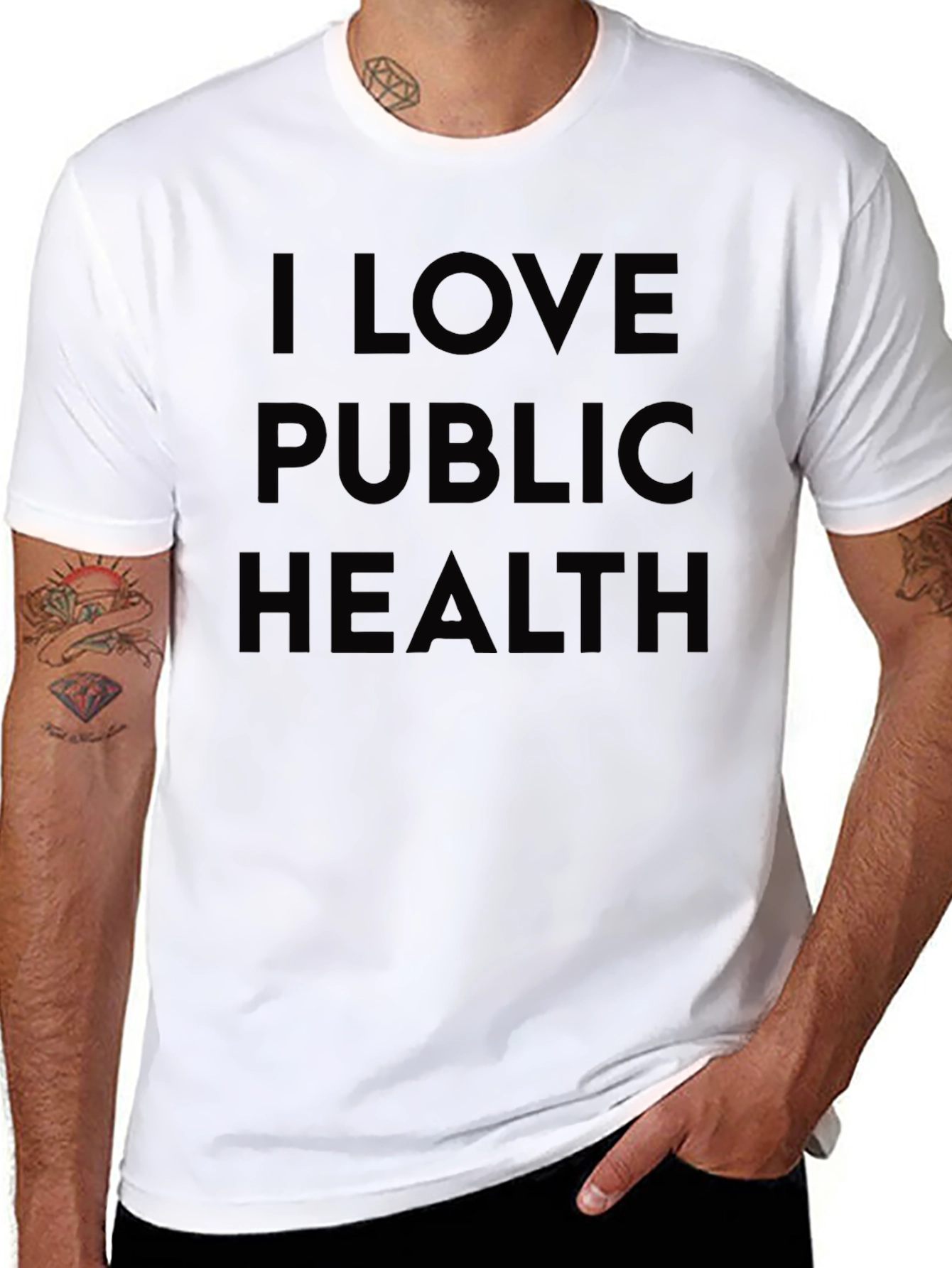 I Love Public Health Black T-Shirt
