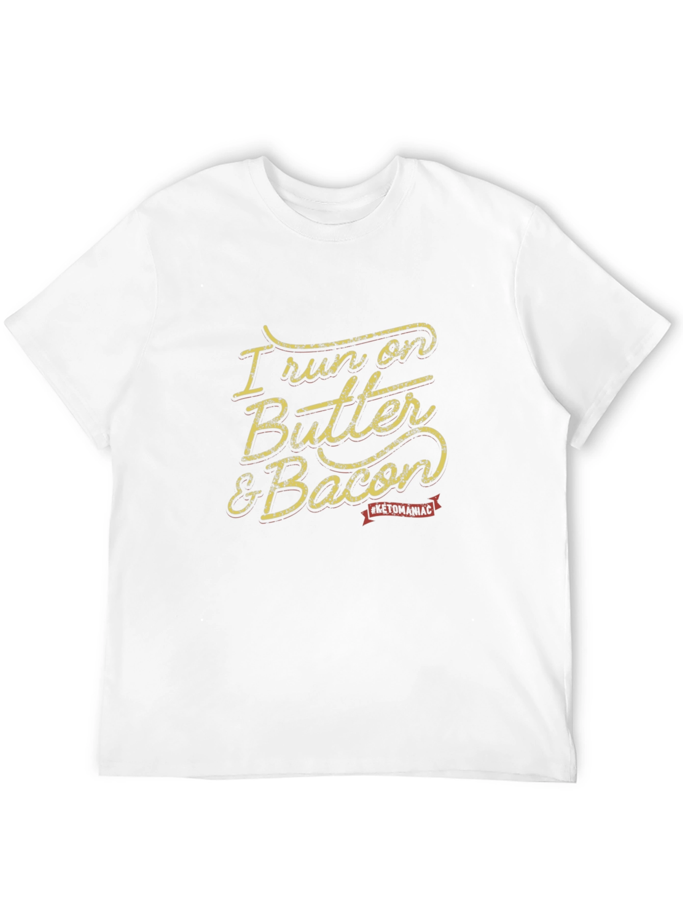 I Run on Butter & Bacon Black T-Shirt