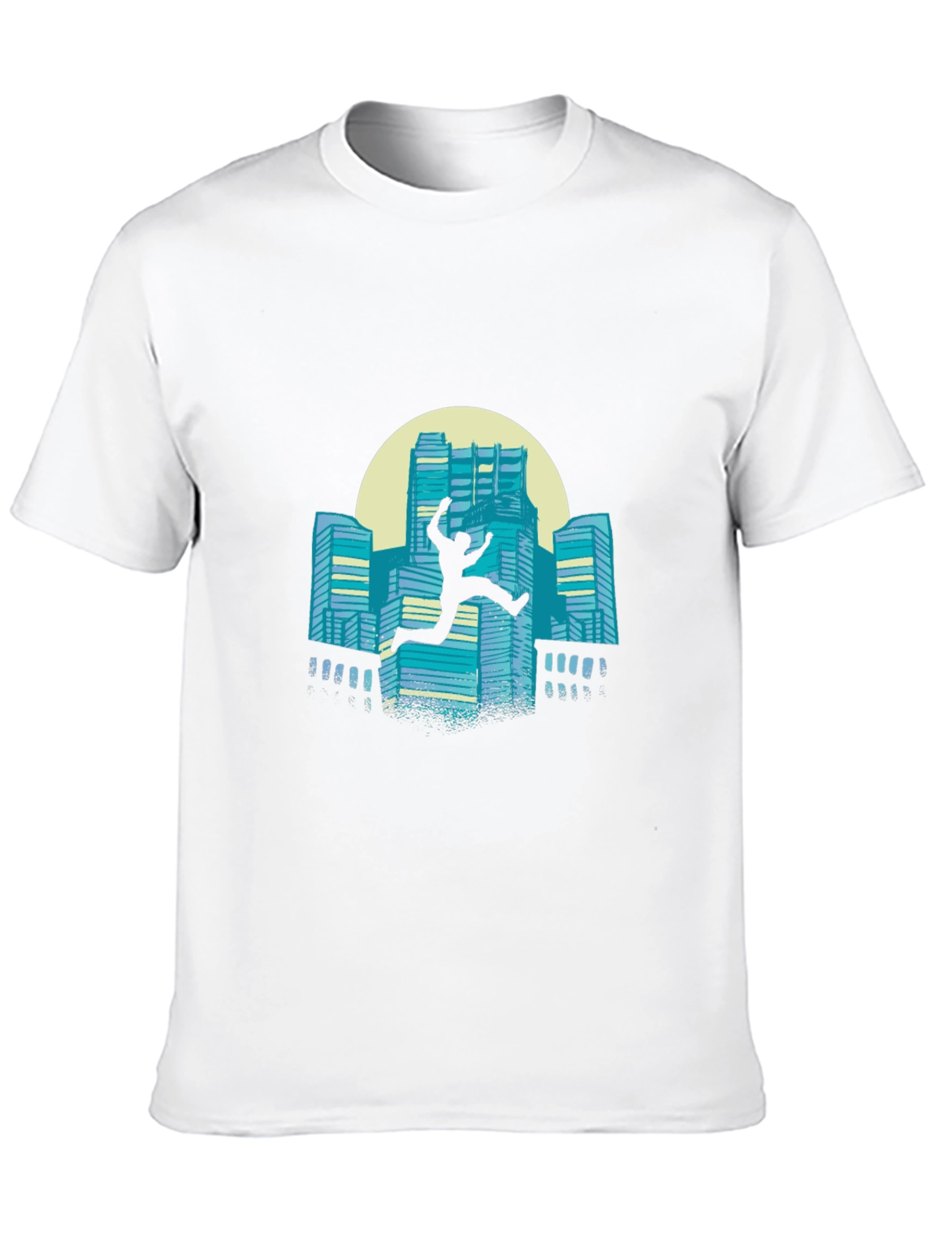 Urban Leap Graphic Tee - Black Cotton T-Shirt