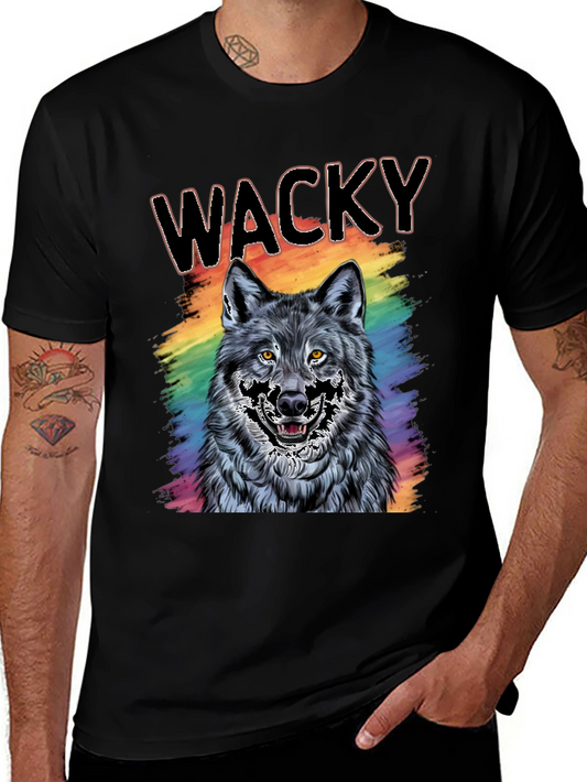 Wacky Wolf Graphic Tee - Colorful Animal T-Shirt