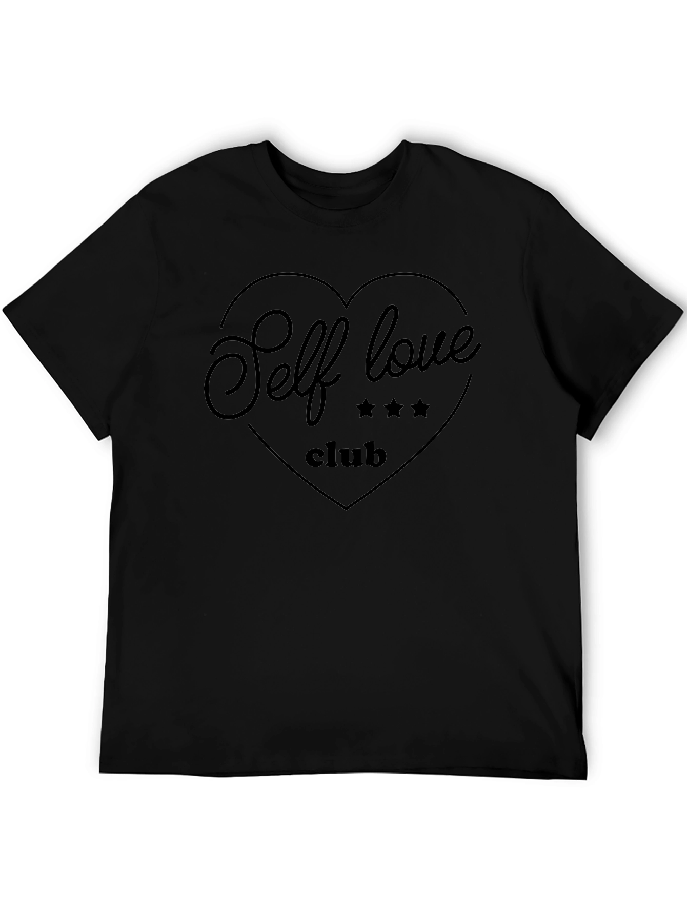 Self Love Club Graphic Tee - Black Cotton Shirt