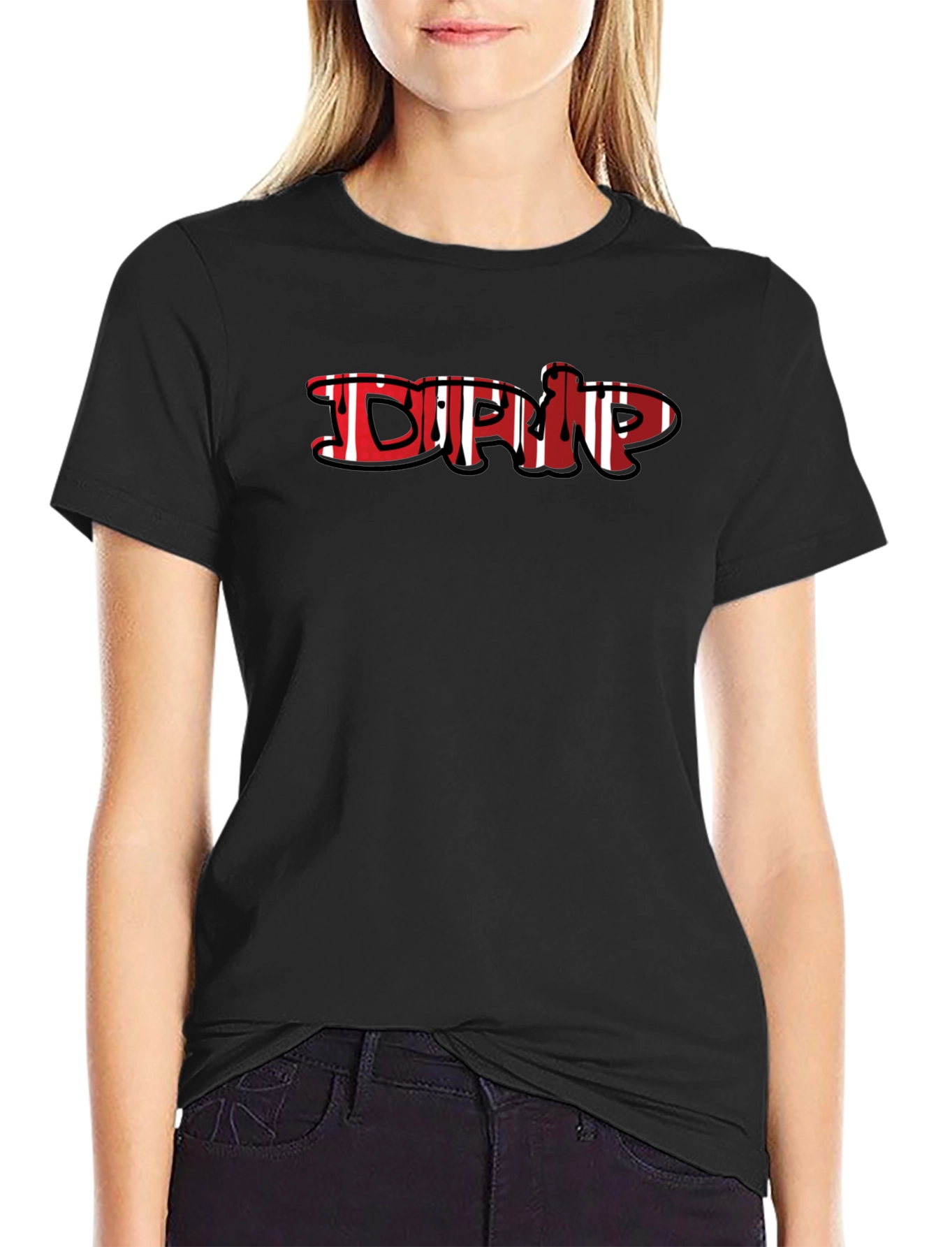 Drip Graphic Black T-Shirt