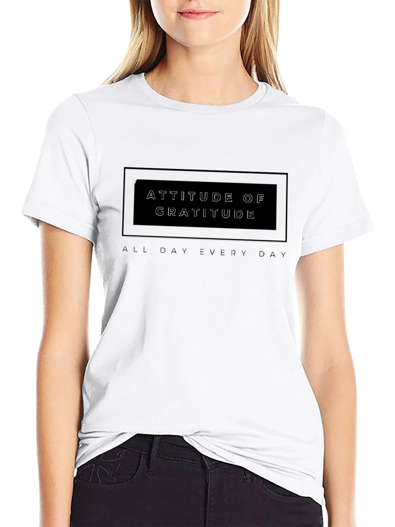 Attitude of Gratitude Black Graphic Tee