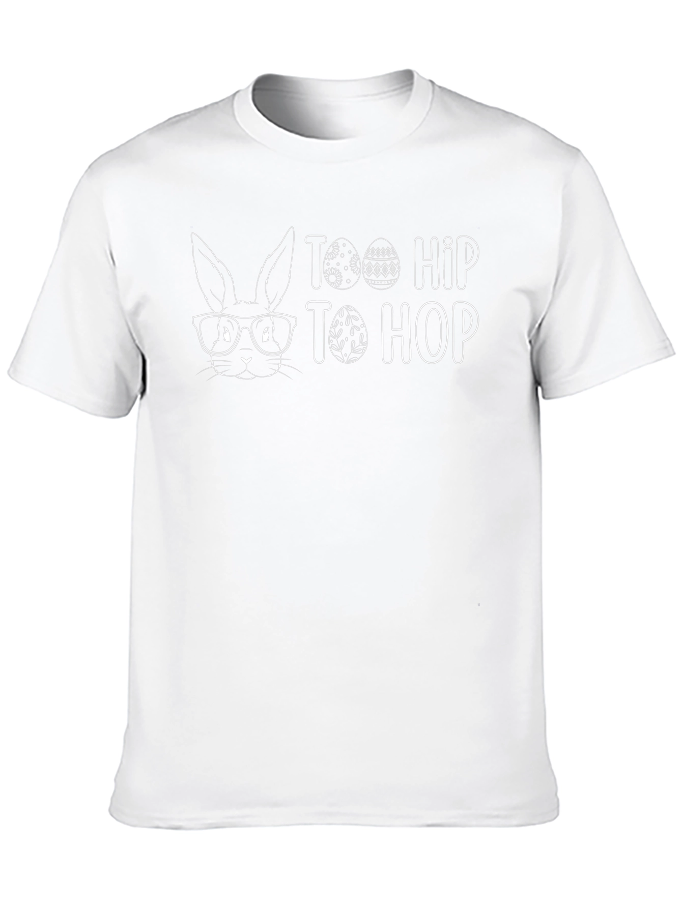 Too Hip To Hop Easter Bunny Graphic T-Shirt