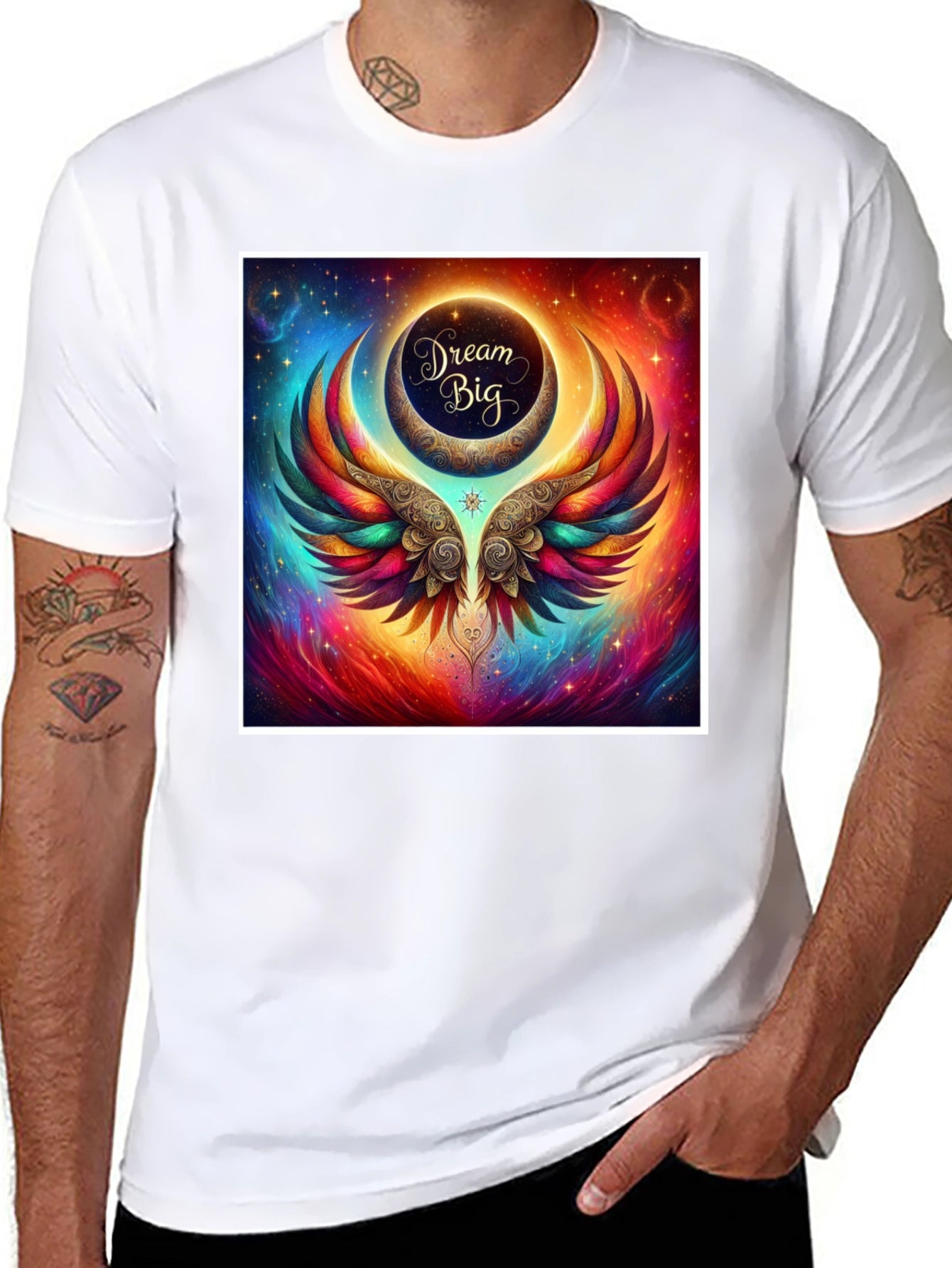 Dream Big Graphic Tee - Celestial Wings