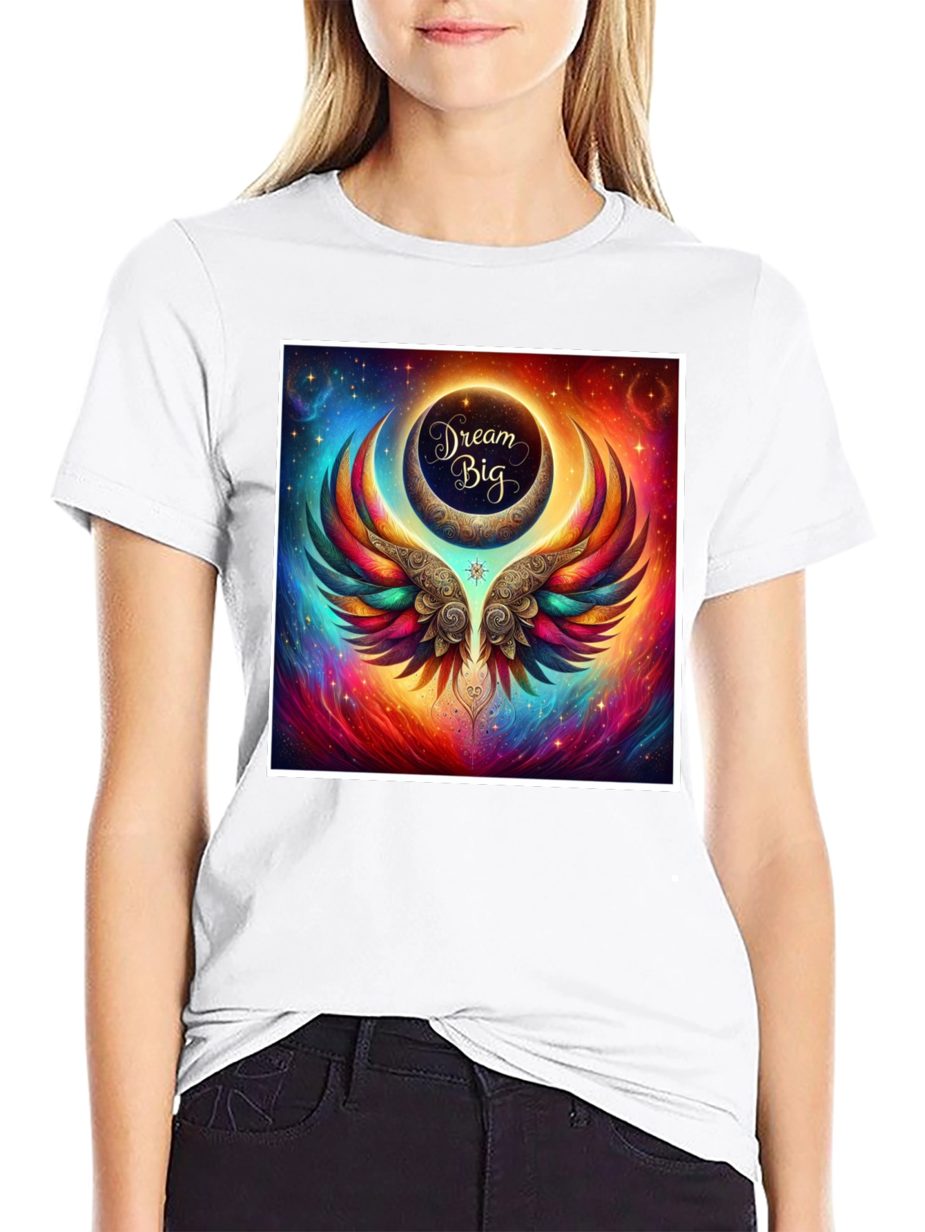 Dream Big Graphic Tee - Celestial Wings