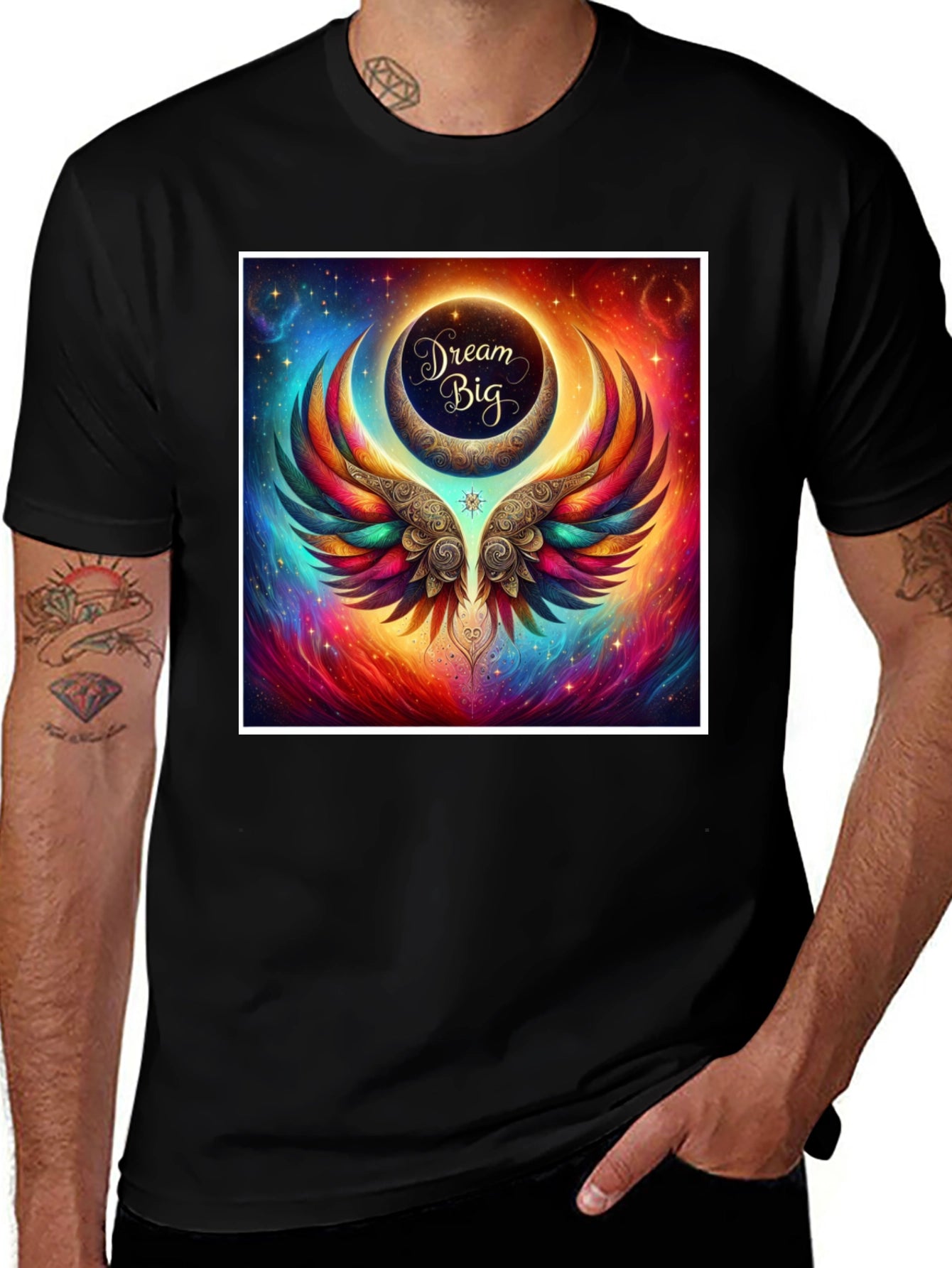 Dream Big Graphic Tee - Celestial Wings