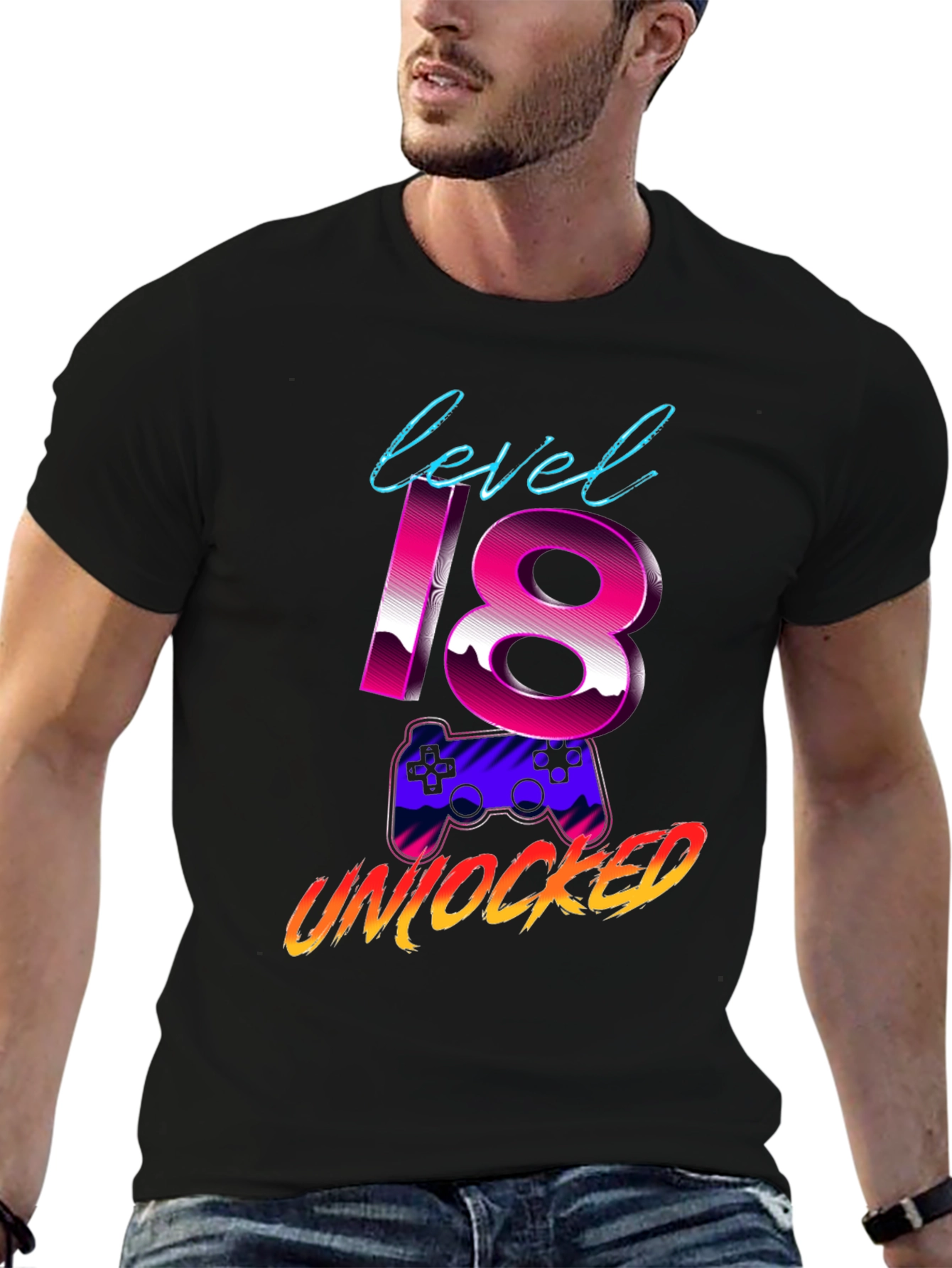 Level 18 Unlocked Gaming Birthday T-Shirt