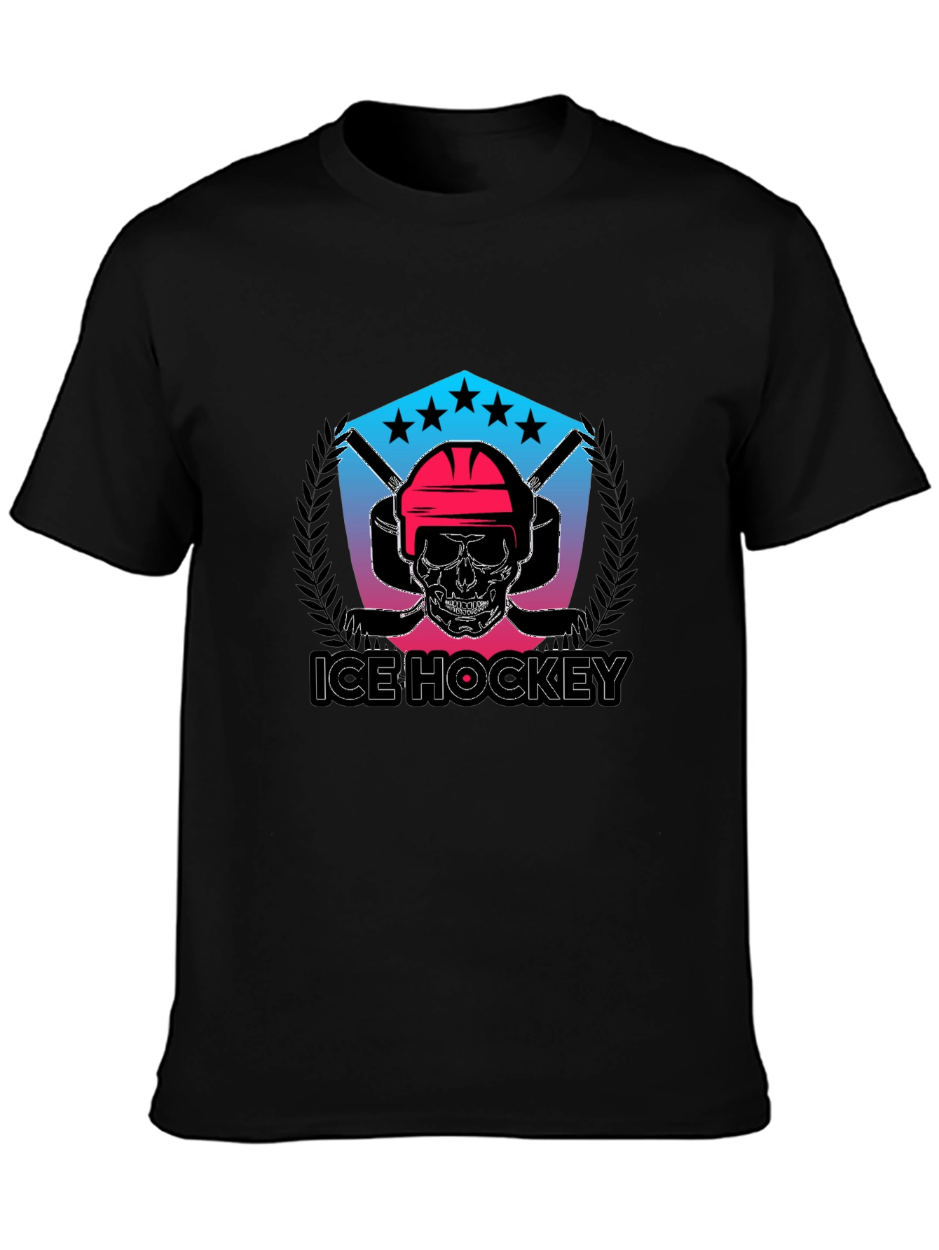 Ice Hockey Skull Graphic Tee