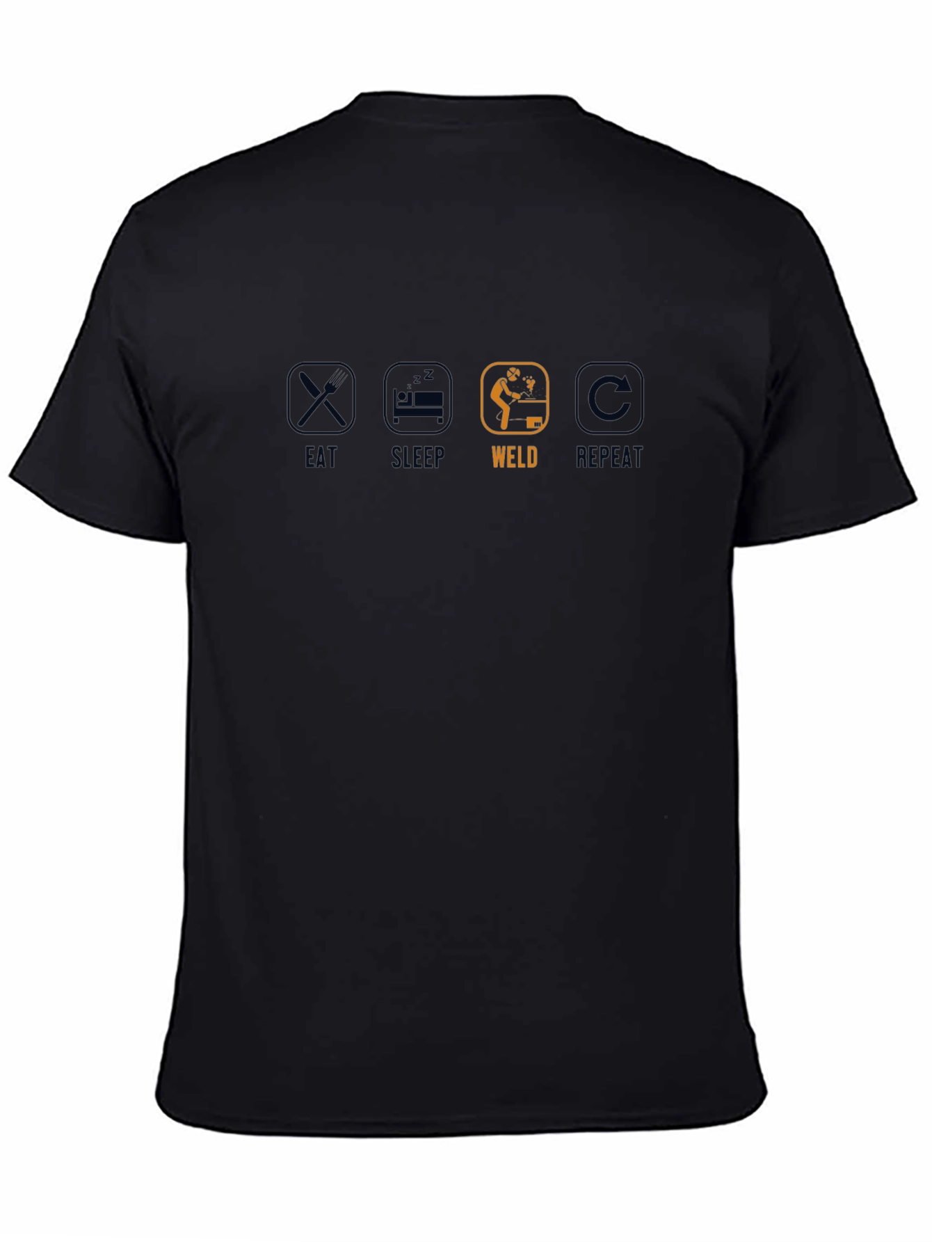 Eat Sleep Weld Repeat Black T-Shirt
