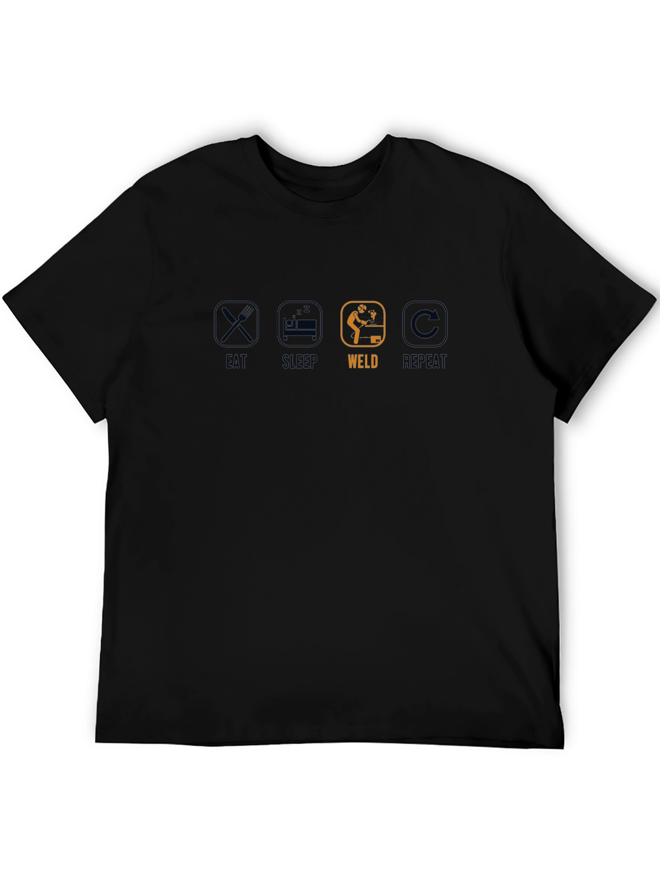Eat Sleep Weld Repeat Black T-Shirt
