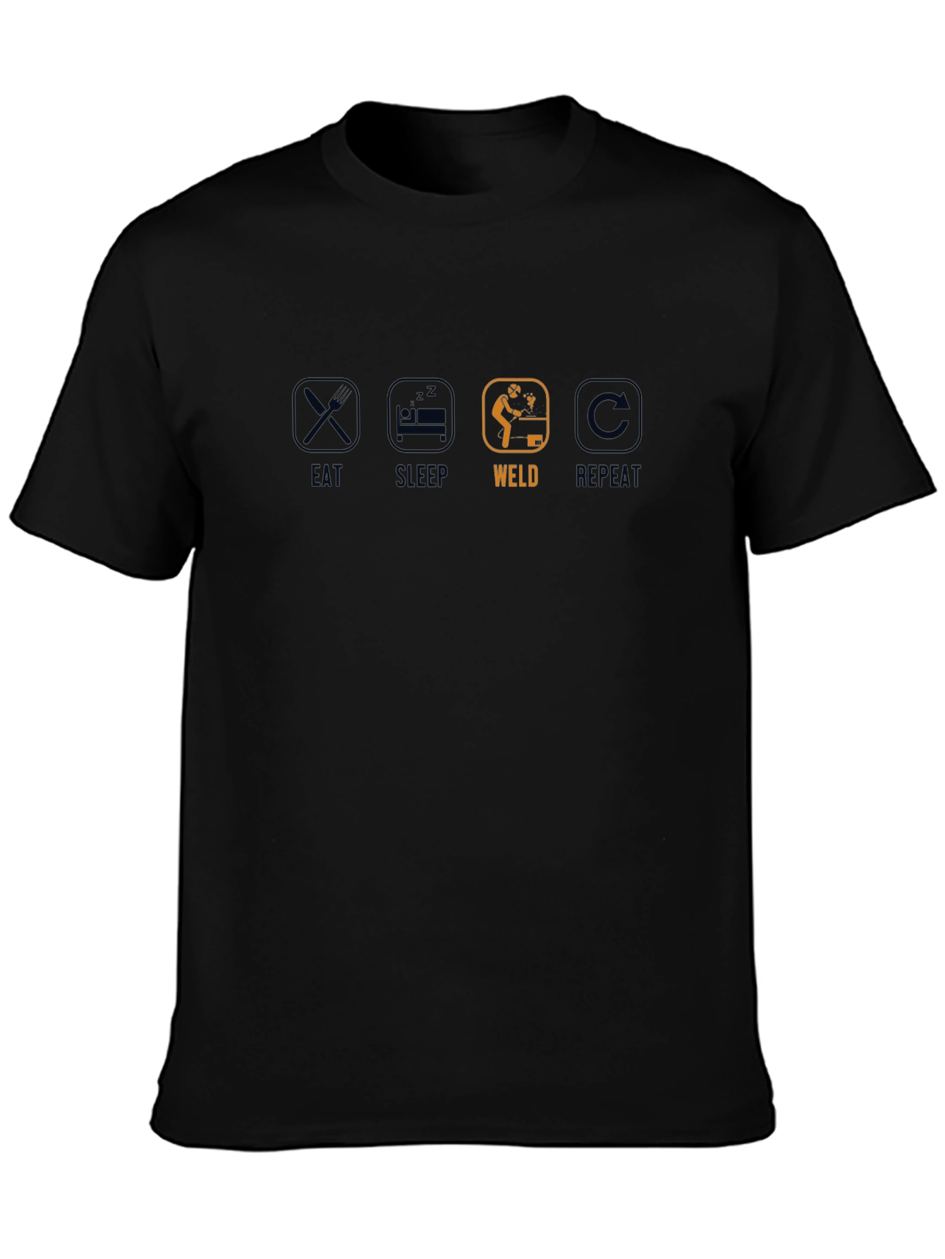 Eat Sleep Weld Repeat Black T-Shirt