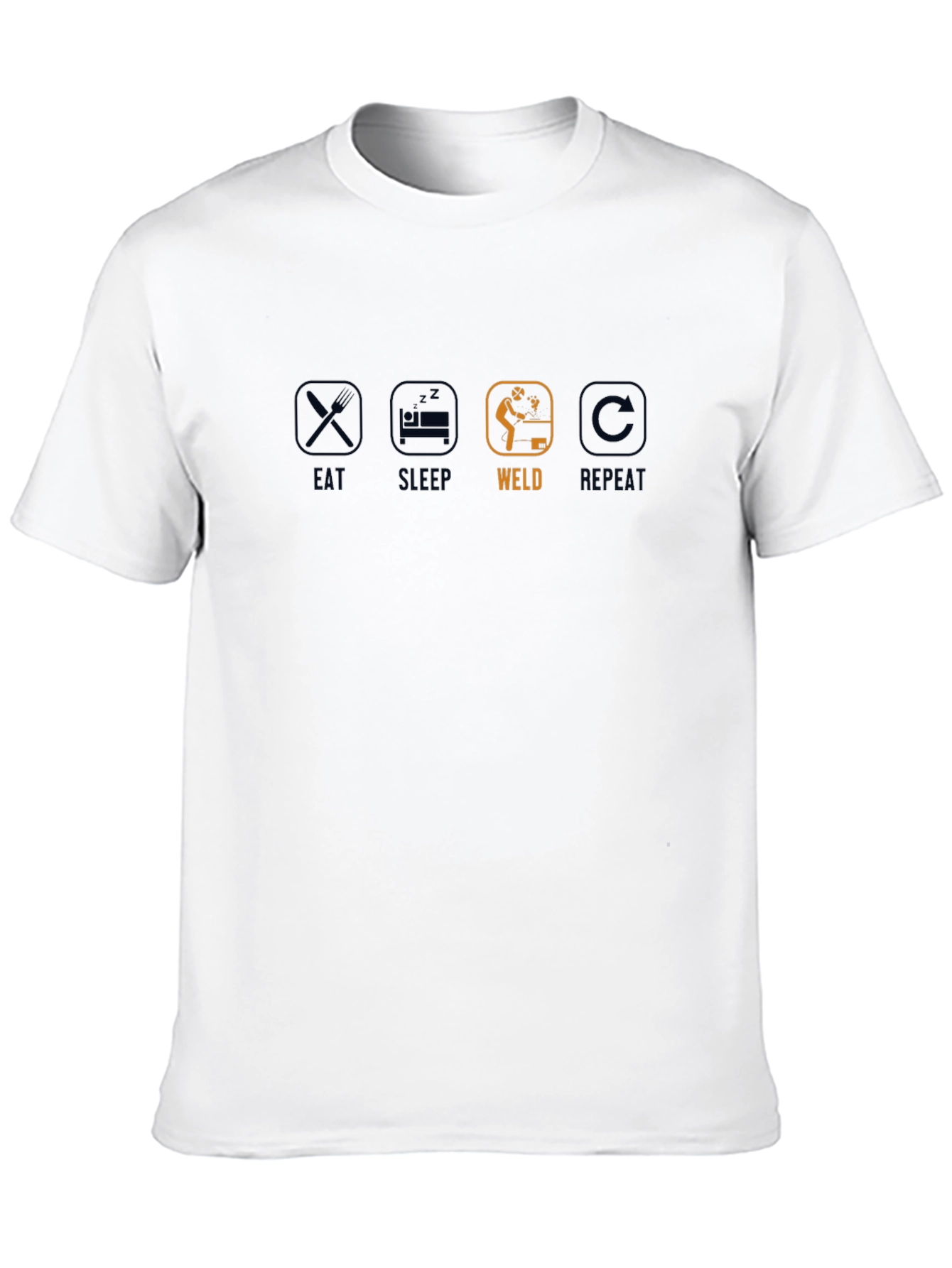 Eat Sleep Weld Repeat Black T-Shirt