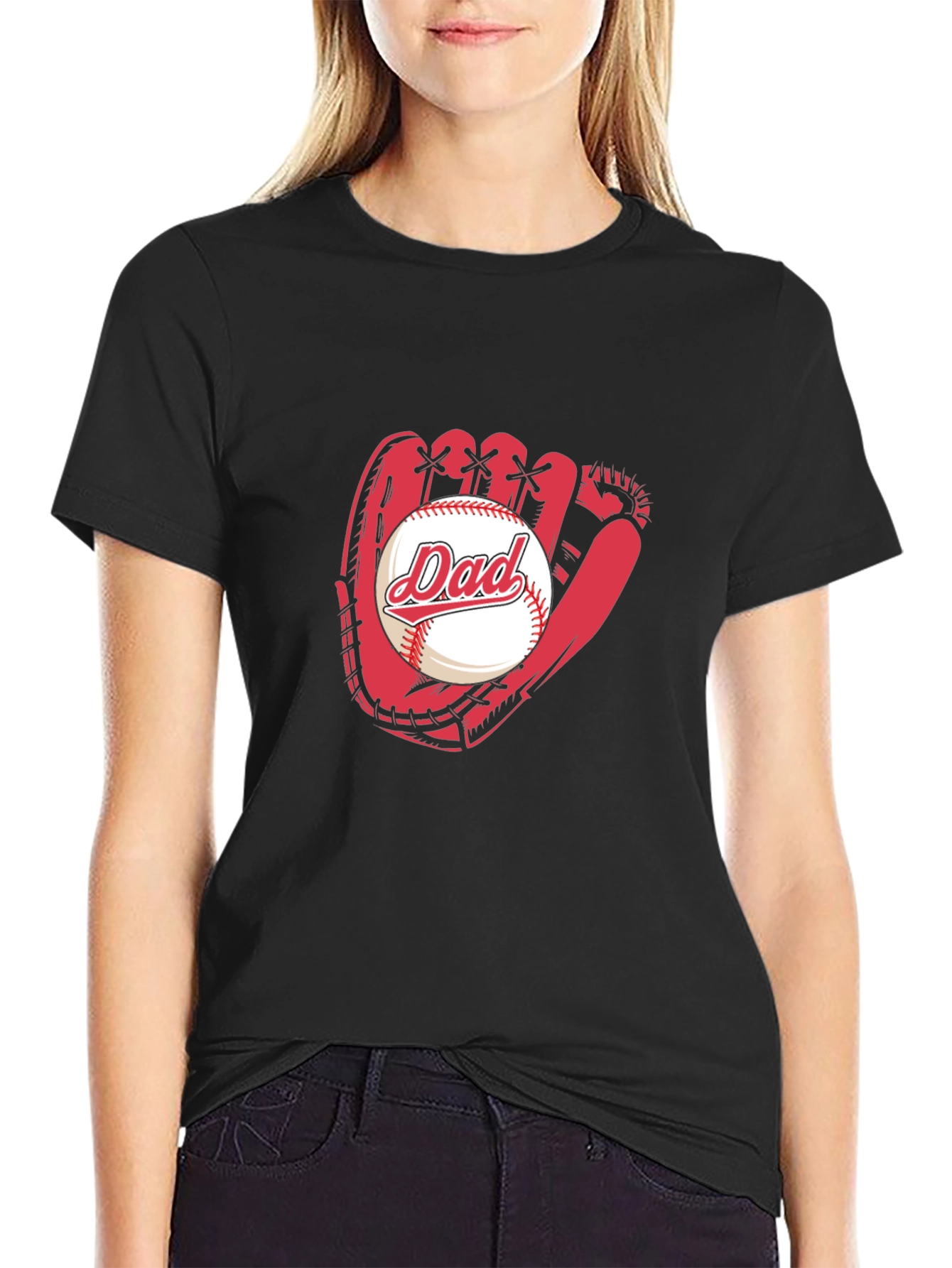 Dad Baseball Glove Graphic Tee - Fathers Day Gift