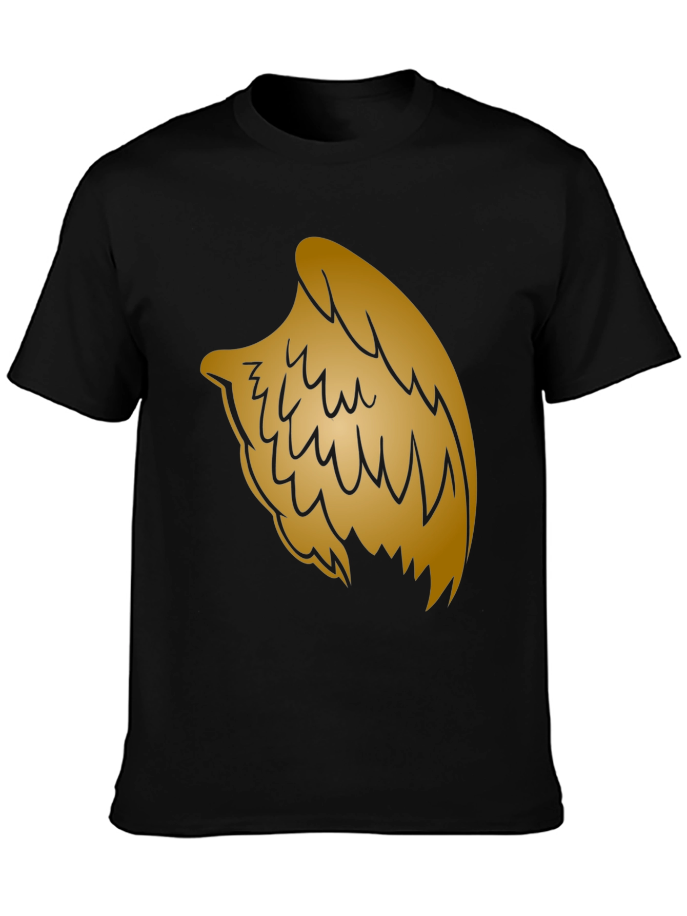 Golden Wing Graphic Black T-Shirt