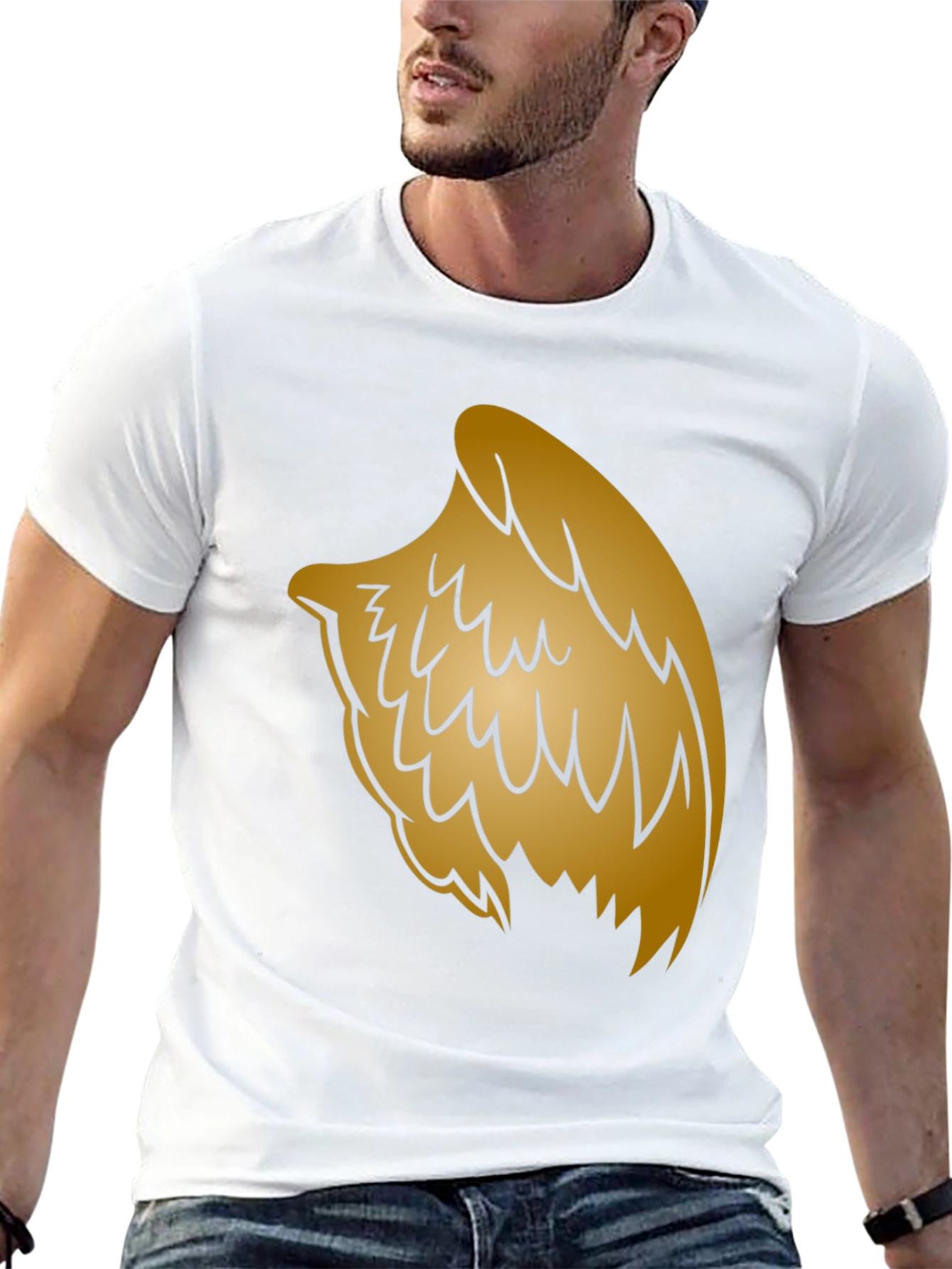 Golden Wing Graphic Black T-Shirt