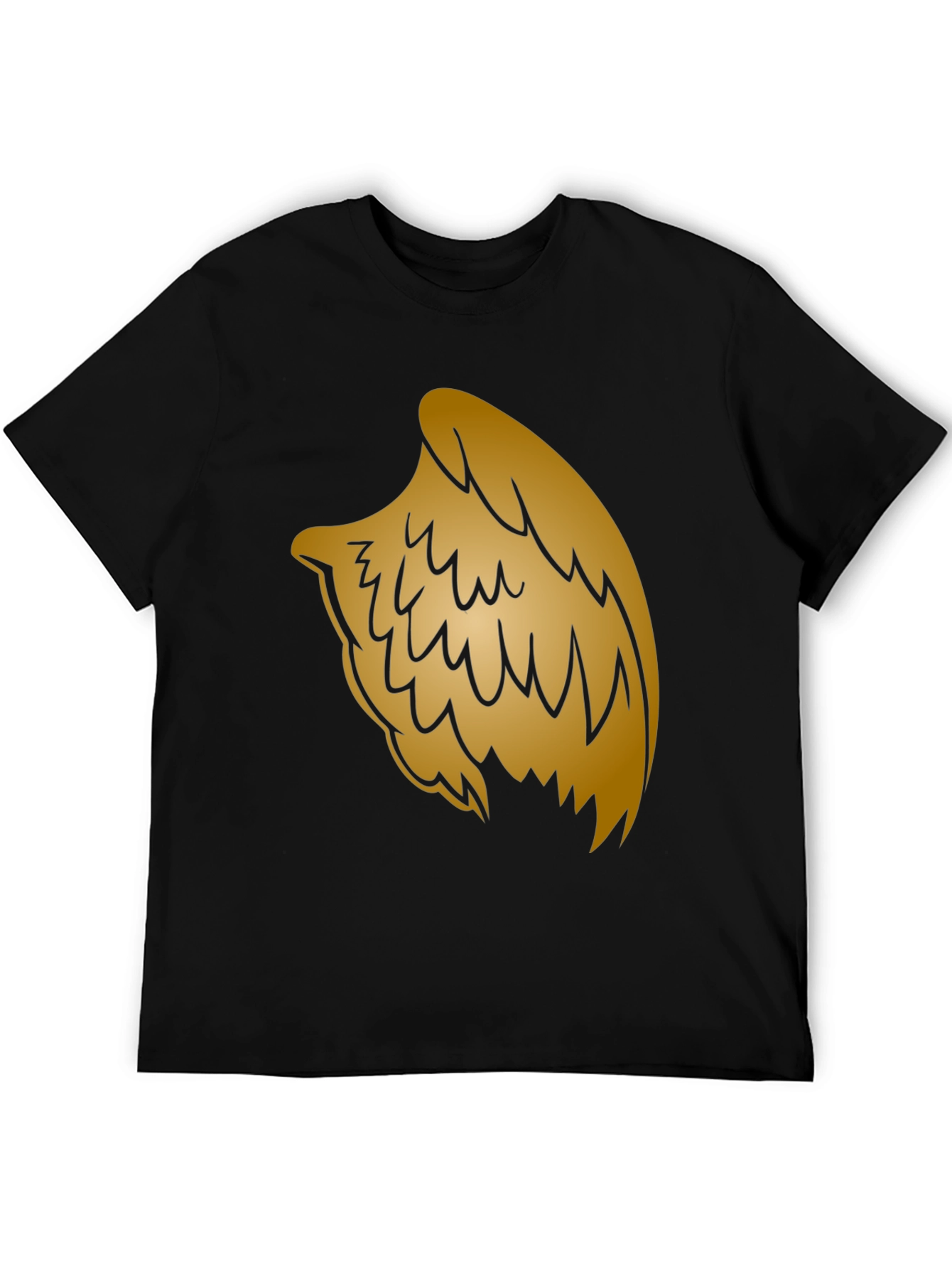Golden Wing Graphic Black T-Shirt