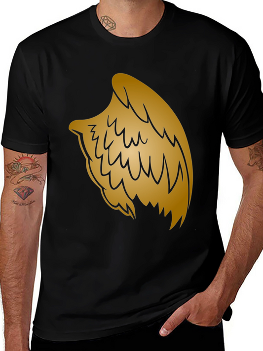 Golden Wing Graphic Black T-Shirt