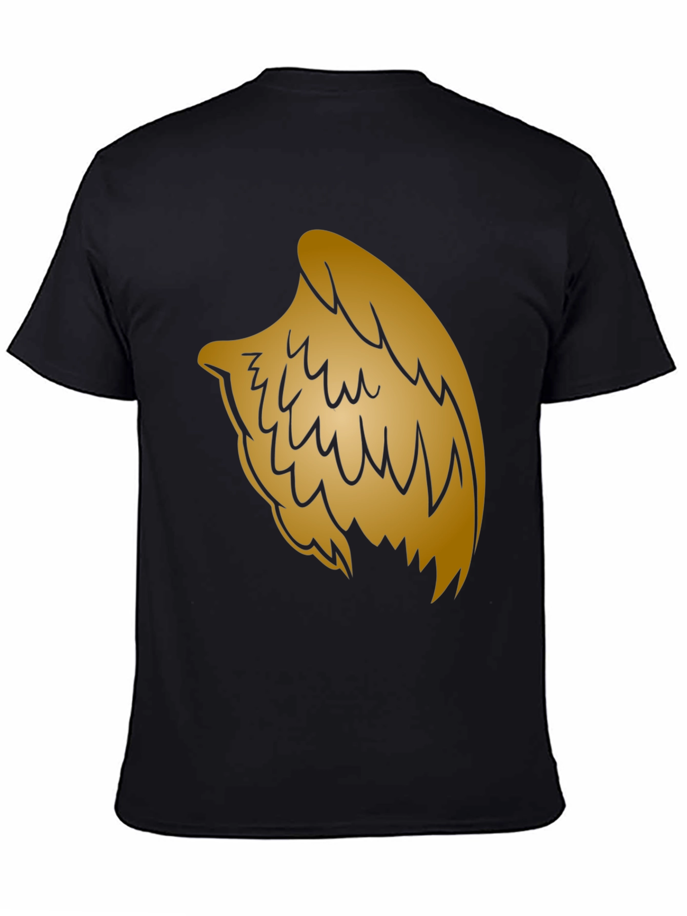 Golden Wing Graphic Black T-Shirt