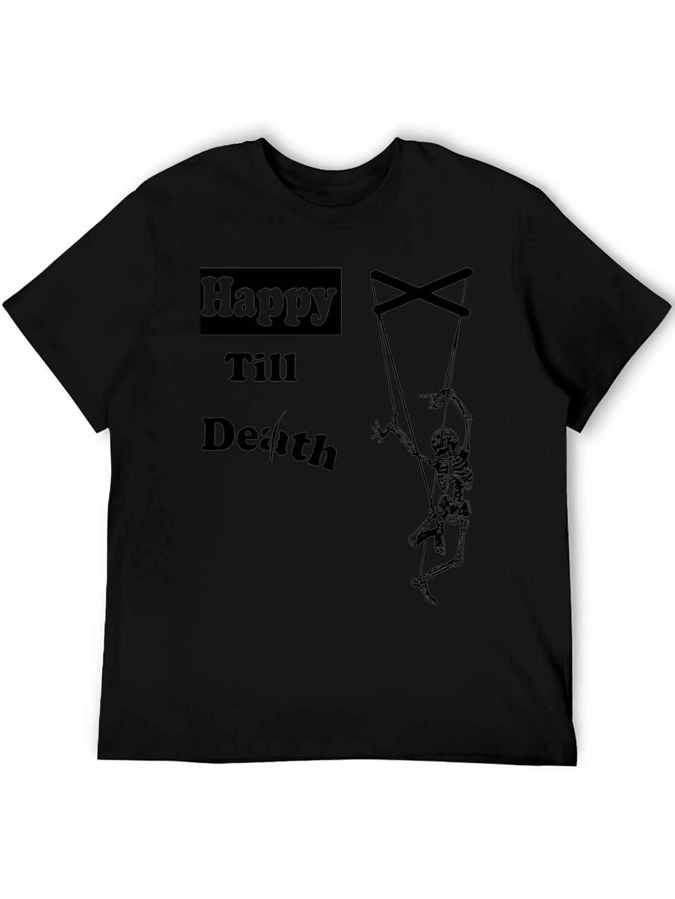 Happy Till Death Skeleton Puppet Graphic Tee