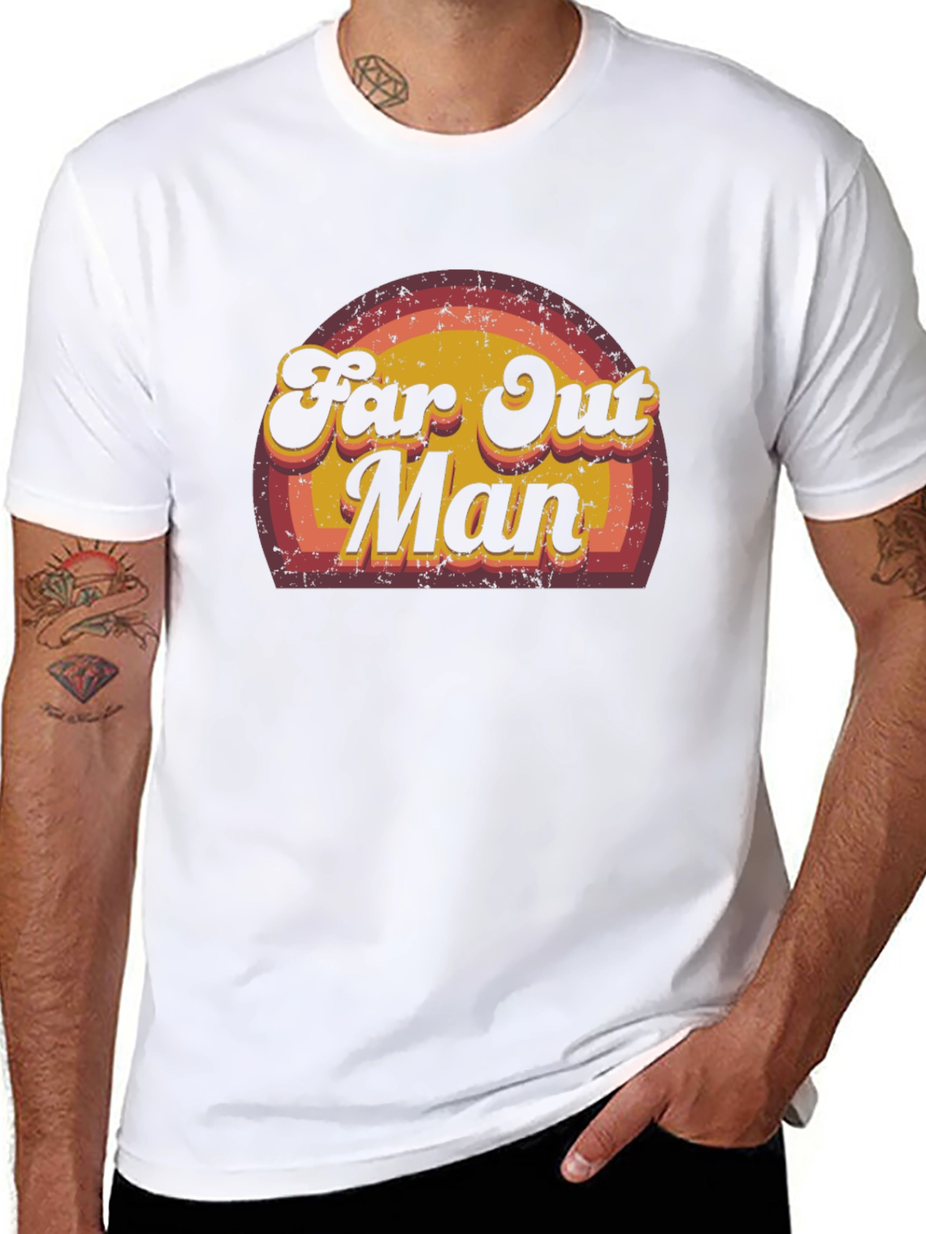 Far Out Man Retro Graphic Tee