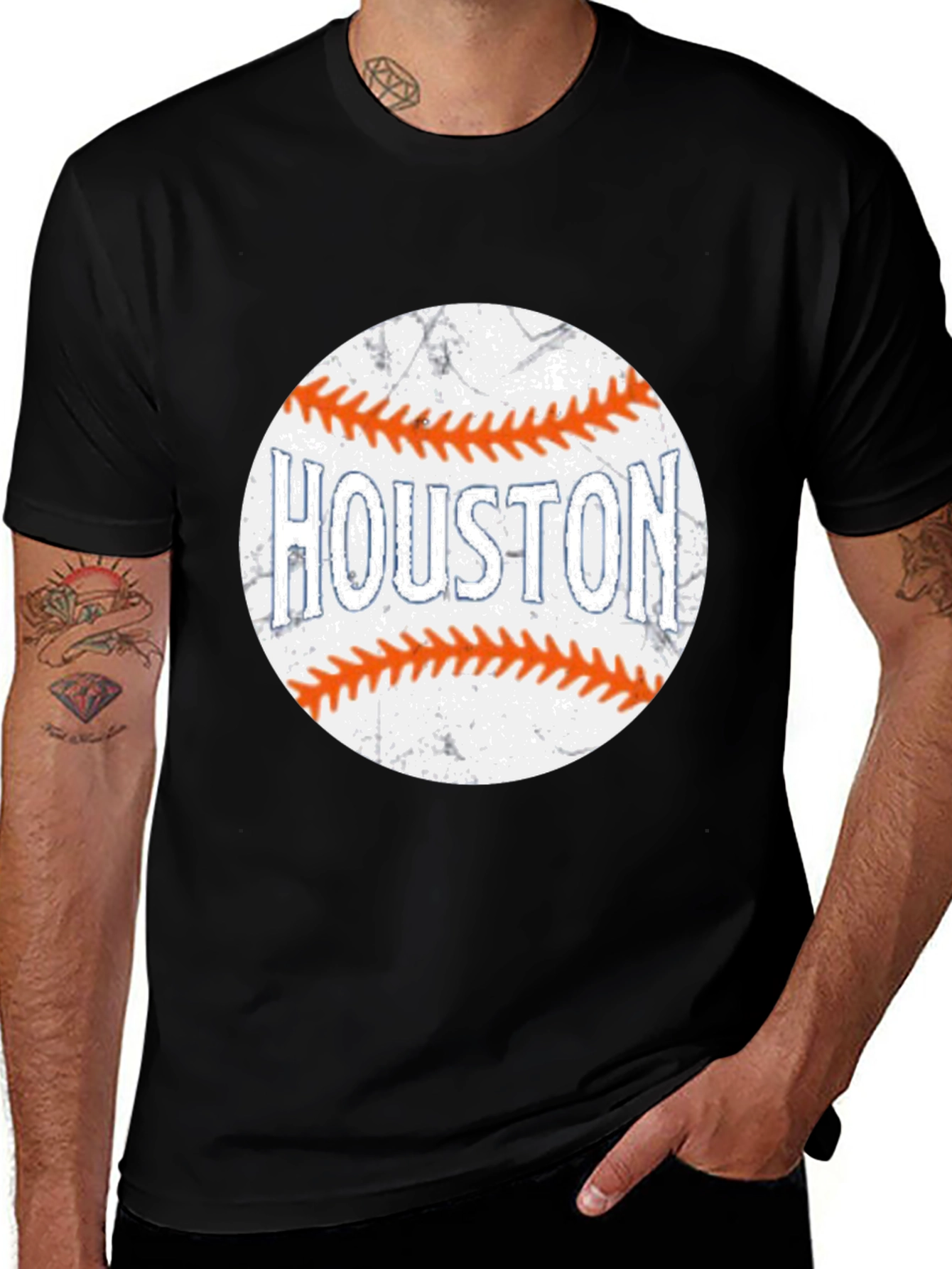 Houston Baseball T-Shirt - Black Graphic Tee