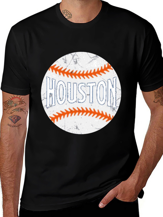 Houston Baseball T-Shirt - Black Graphic Tee