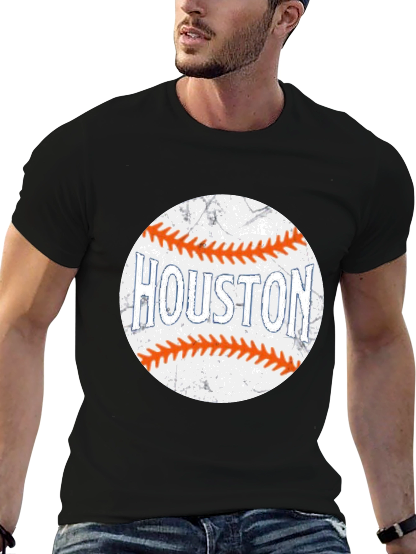 Houston Baseball T-Shirt - Black Graphic Tee