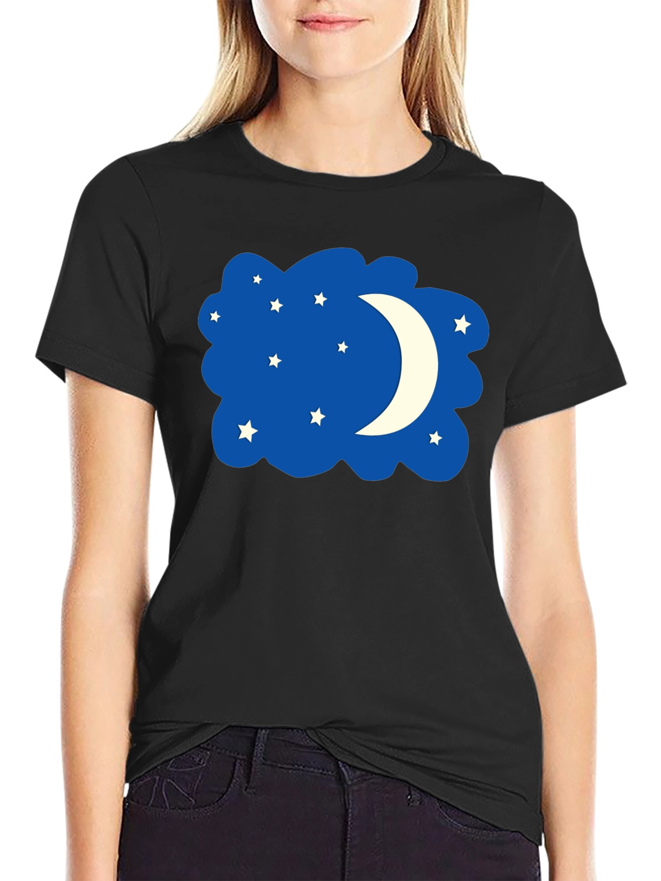 Night Sky T-Shirt - Stars and Moon Design