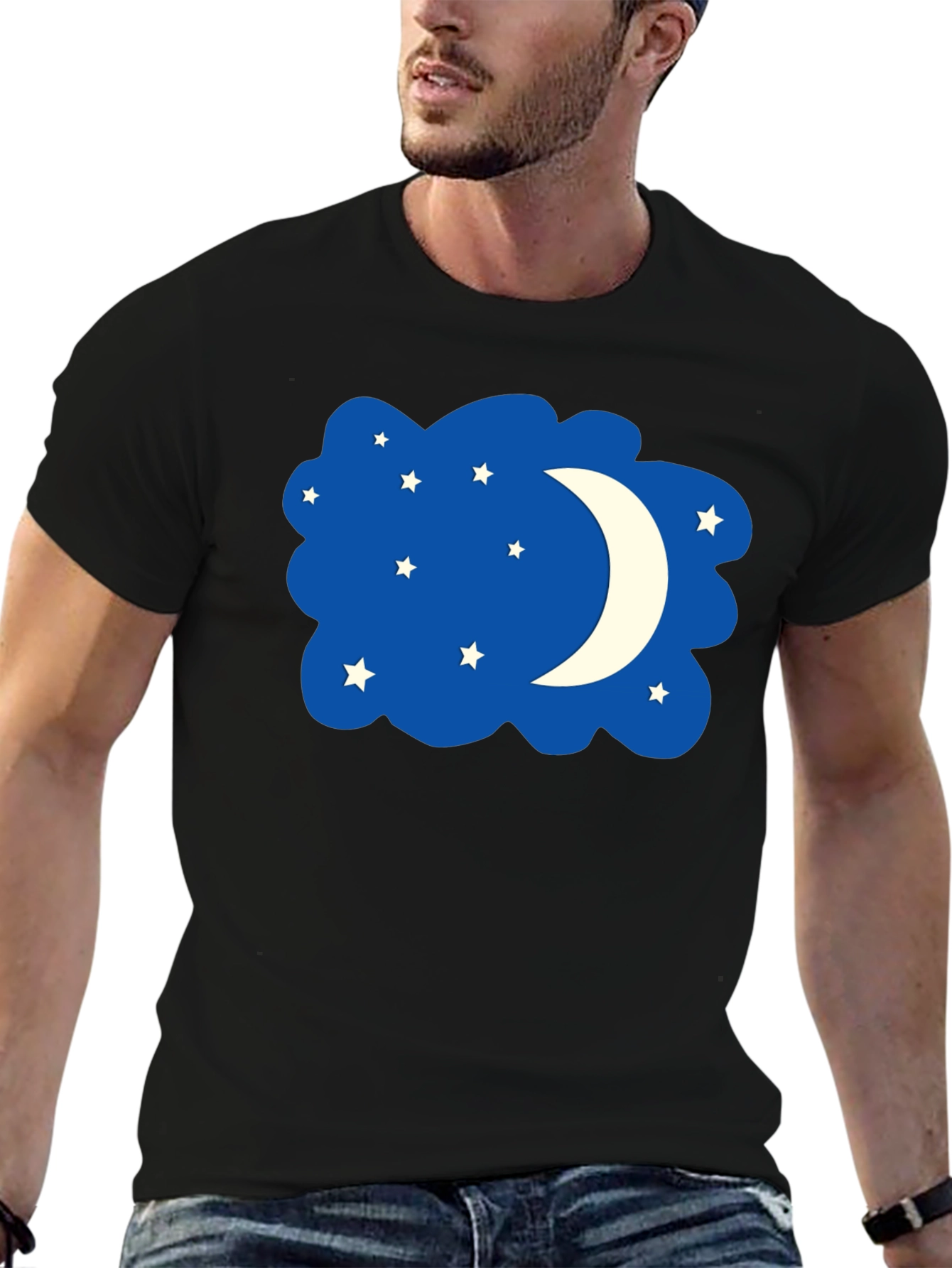 Night Sky T-Shirt - Stars and Moon Design