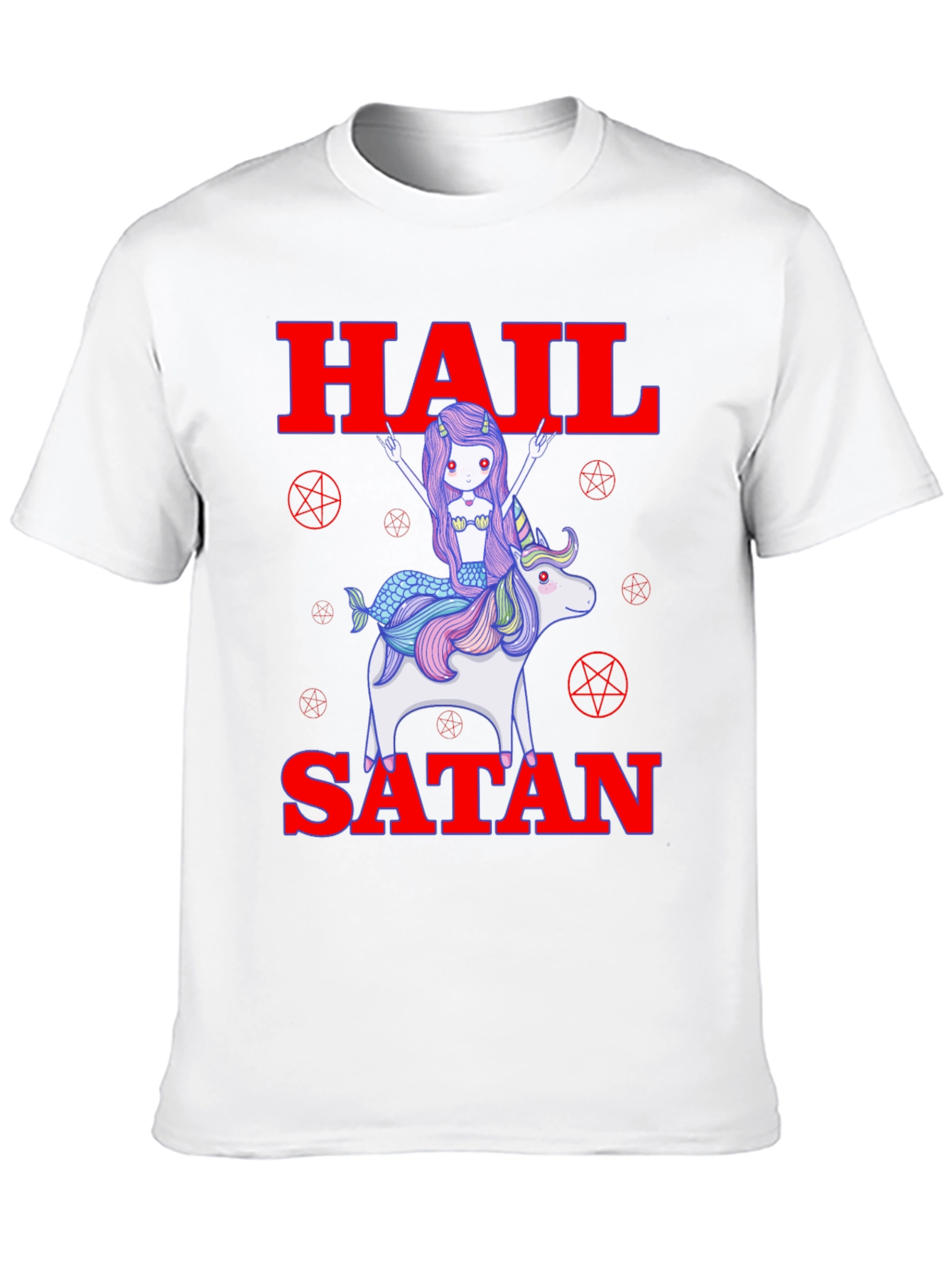Hail Satan Mermaid Unicorn Graphic Tee